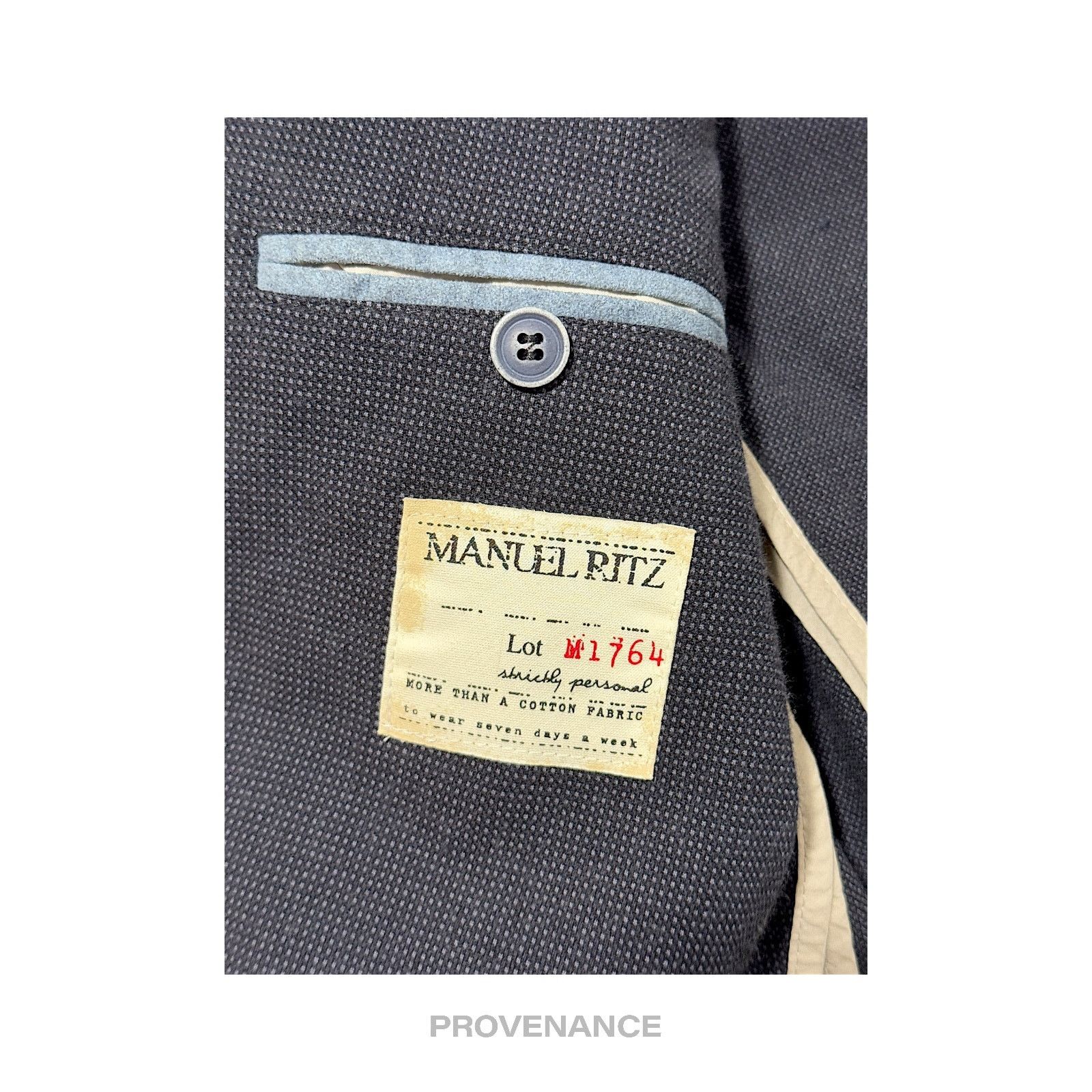 Manuel Ritz 🔴 Manuel Ritz Blazer Jacket Coat - Navy Blue Twill 38 48 R Size US M / EU 48-50 / 2 - 13 Thumbnail