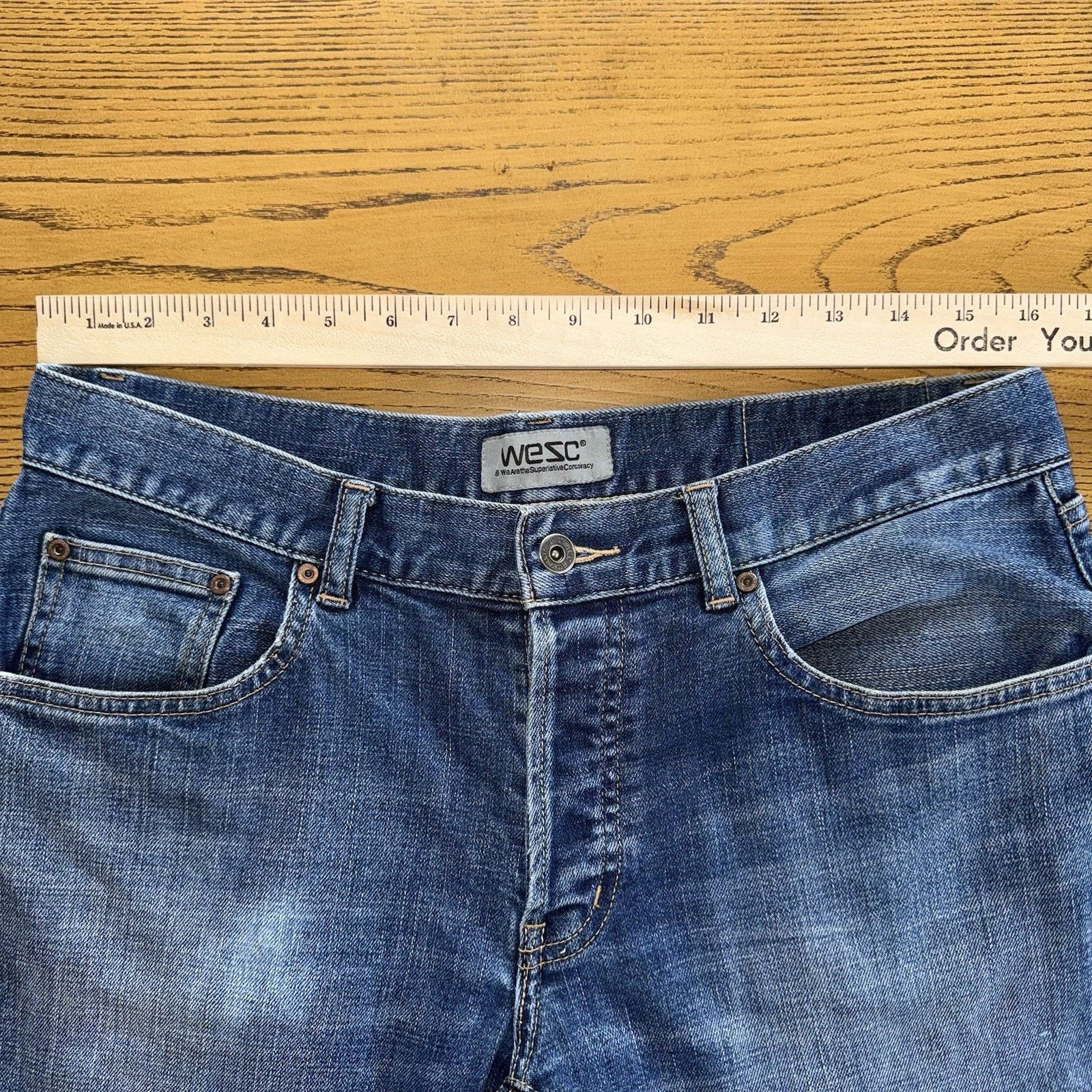 WeSC WeSC Women’s Low Rise Jeans 32x29 Blue Denim Medium Wash EUC Size 32" / US 10 / IT 46 - 3 Thumbnail