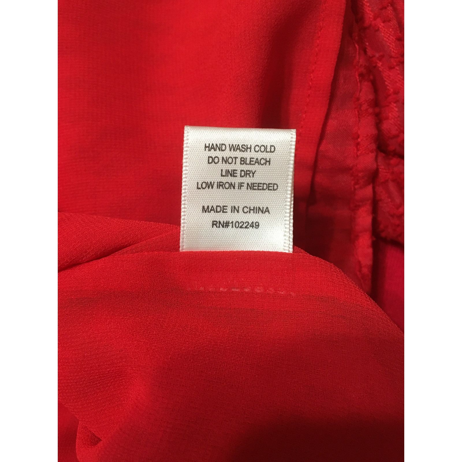 Other Skies Are Blue Large Red Lined Top W Ruffled Neck, Sleeves Size L / US 10 / IT 46 - 5 Thumbnail