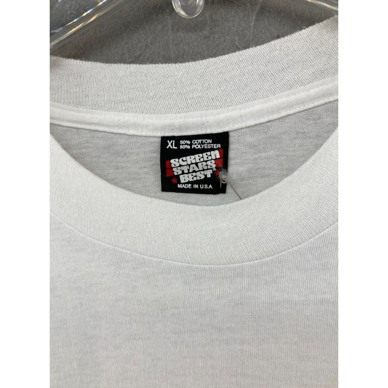 Vintage VINTAGE Screen Stars Best Mens TShirt XL White USA MADE Graphic Print Crew Neck Short Sleeve Cotton Polyester Jersey Patriotic 90s Flag USA Mens Size US XL / EU 56 / 4 - 5 Thumbnail