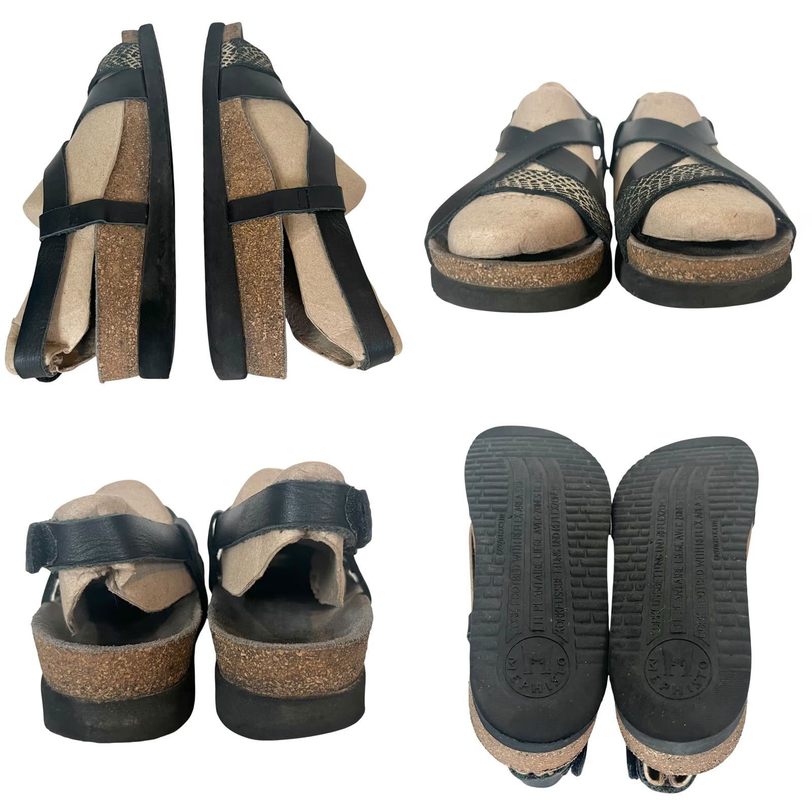 Mephisto Mephisto Haneta Black Metallic Crisscross Slingbacks Sandals Sz 37 (US 7) Womens Size US 7 / IT 37 - 8 Thumbnail