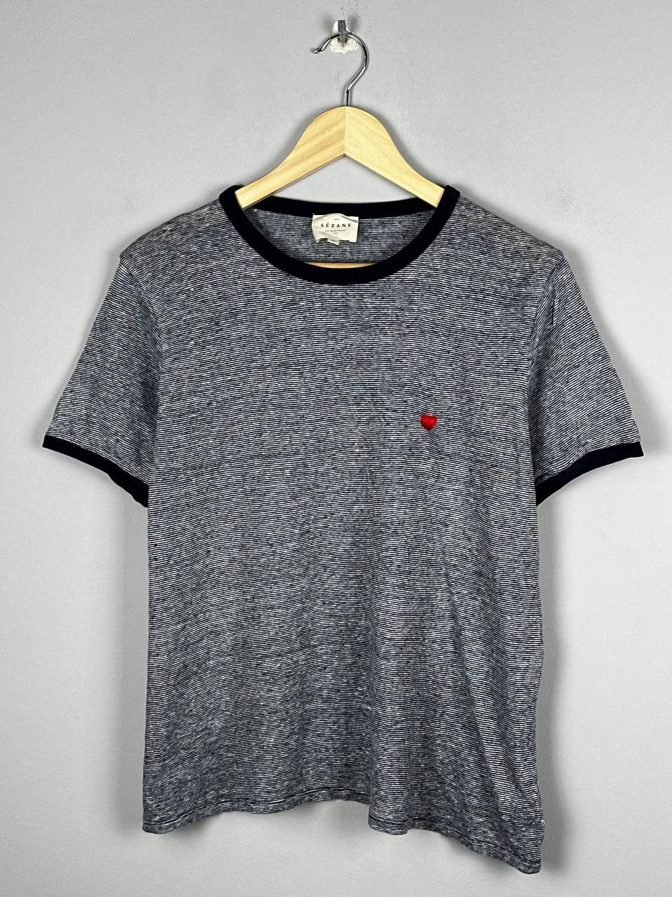 Sezane SEZANE PARIS Linen Heart Logo T-shirt Y2K Size M Size M / US 6-8 / IT 42-44 - 1 Thumbnail