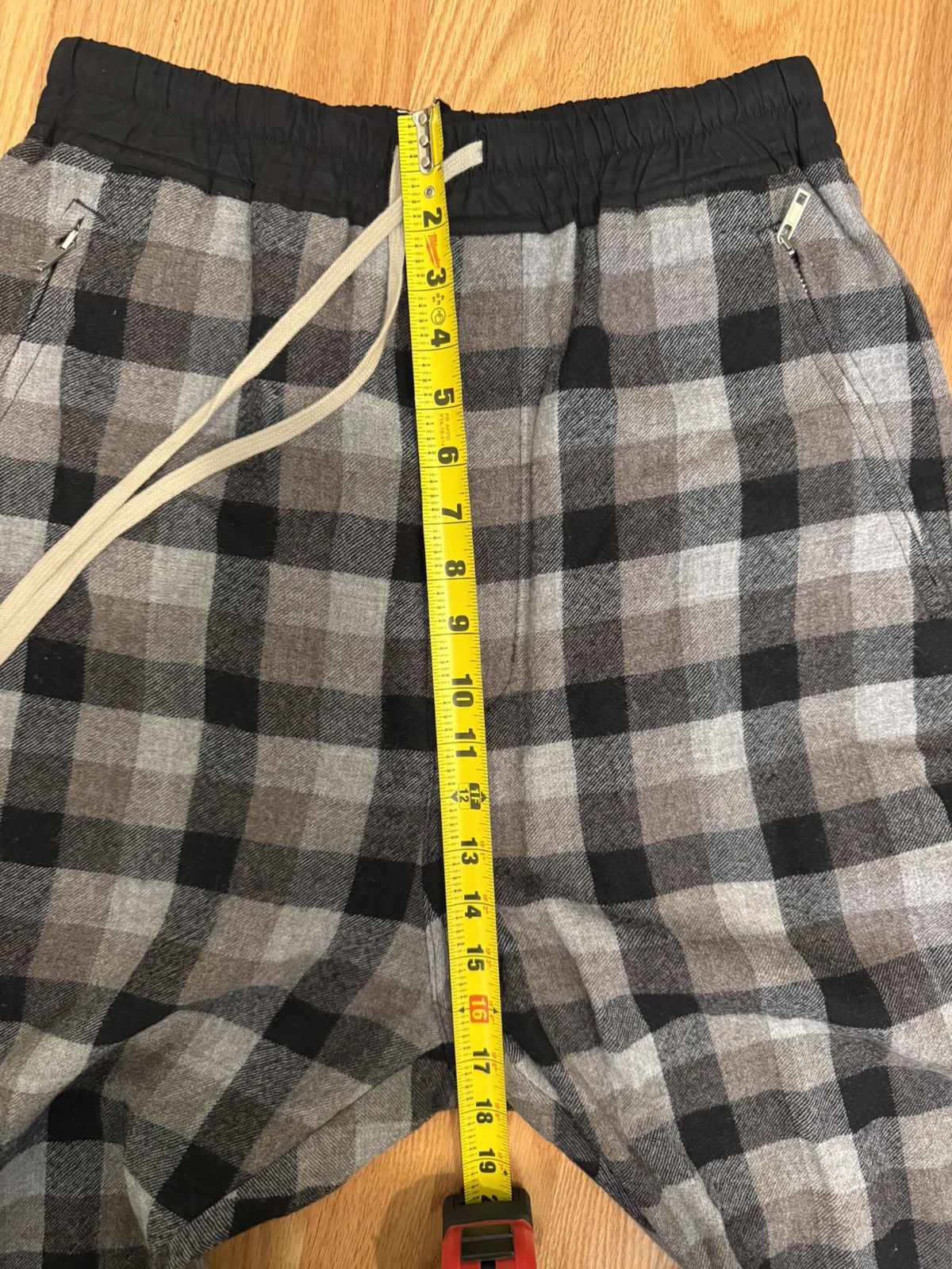 Rick Owens "TRACK PANTS" // LARRY // Plaid Wool Joggers Size US 30 / EU 46 - 8 Thumbnail