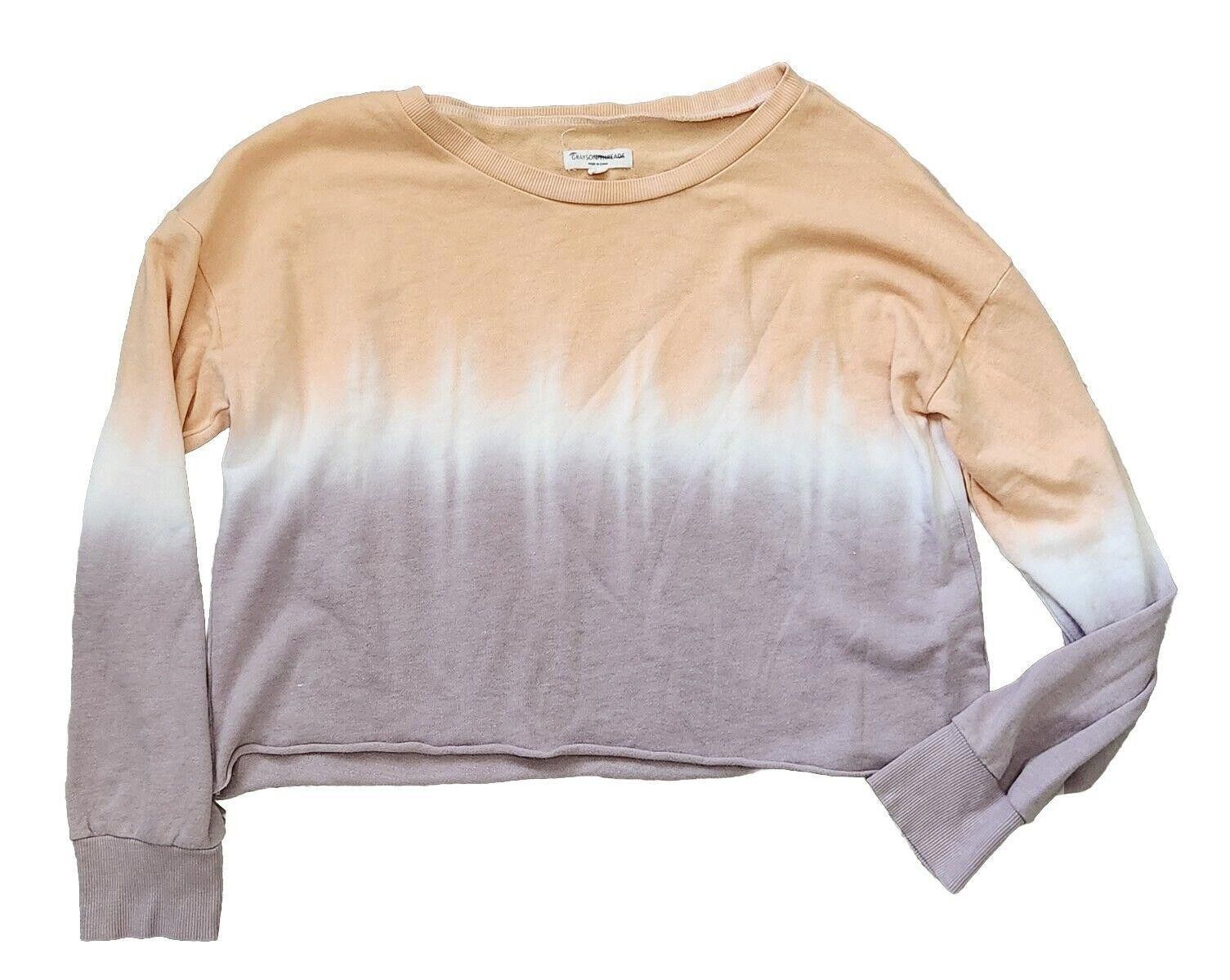 Designer Grayson Threads Crop Sweatshirt Large Ombre Orange Purple Size L / US 10 / IT 46 - 1 Thumbnail