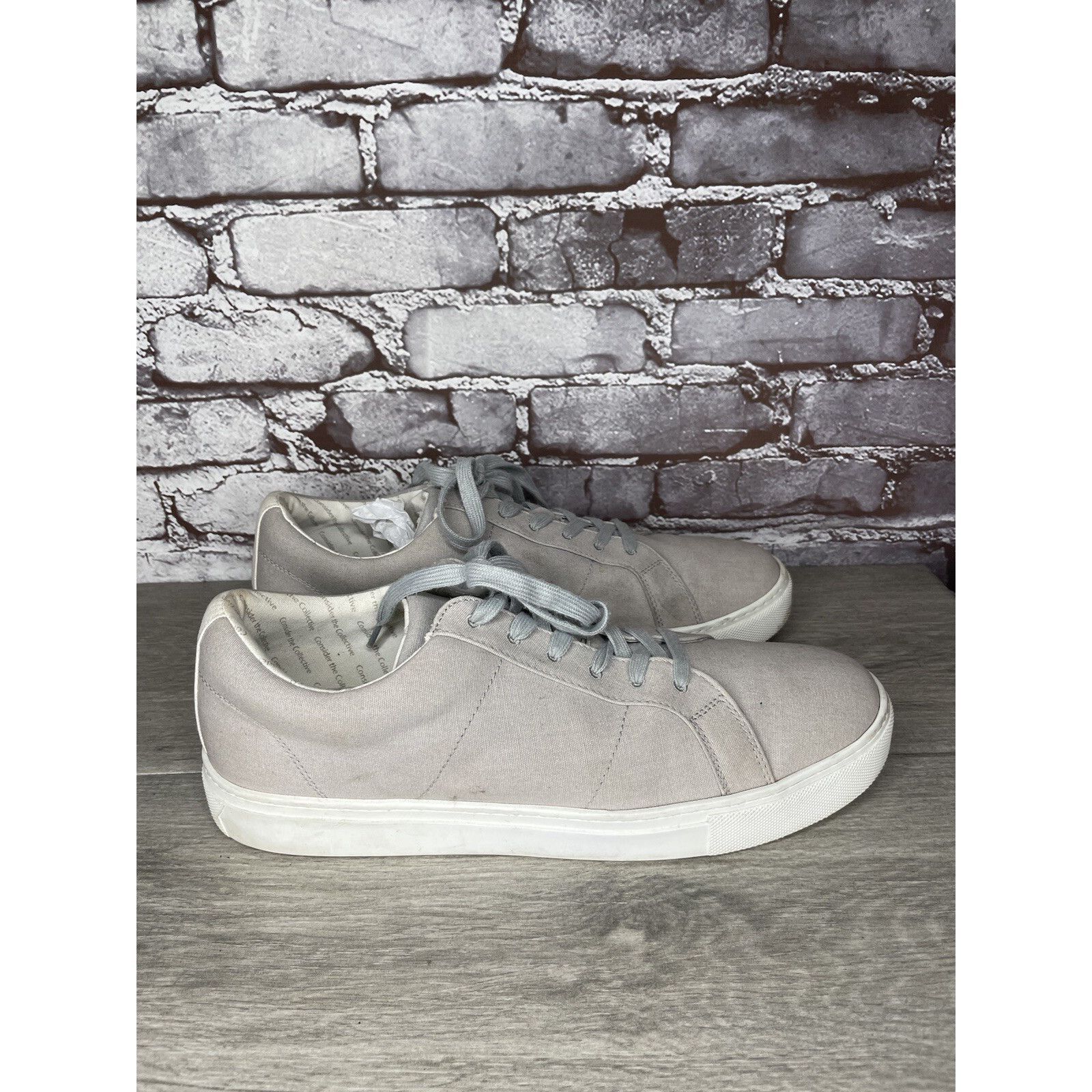 Greats Greats Gray Canvas Fabric Lace Up Low Casual Sneakers Shoes Size US 12 / EU 45 - 13 Thumbnail