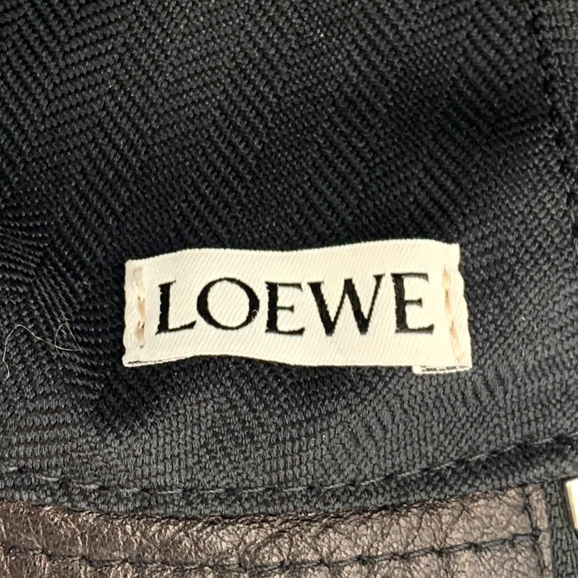 Loewe Loewe Black Leather & Cotton Fishermans Hat With Logo Patch Size ONE SIZE - 2 Thumbnail