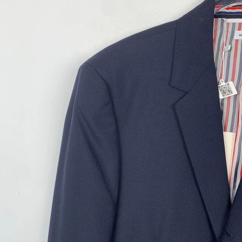 Thom Browne Thom Browne Dark blue single-sleeved gold-button wool suit Size US XL / EU 56 / 4 - 3 Thumbnail