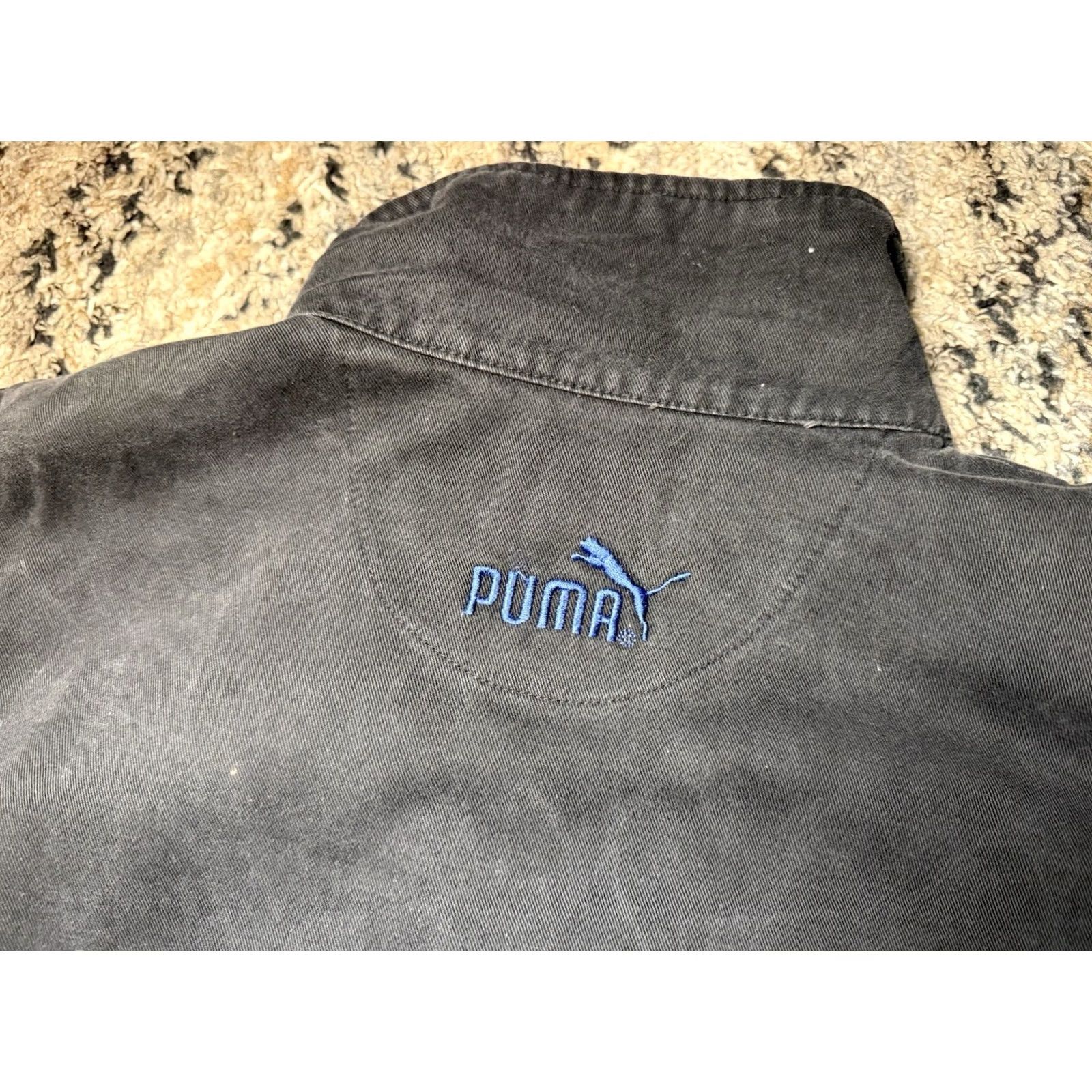 Puma VINTAGE Puma Jacket Mens Large Black Blue Coach Pullover Cotton Windbreaker 90s Size US L / EU 52-54 / 3 - 8 Thumbnail
