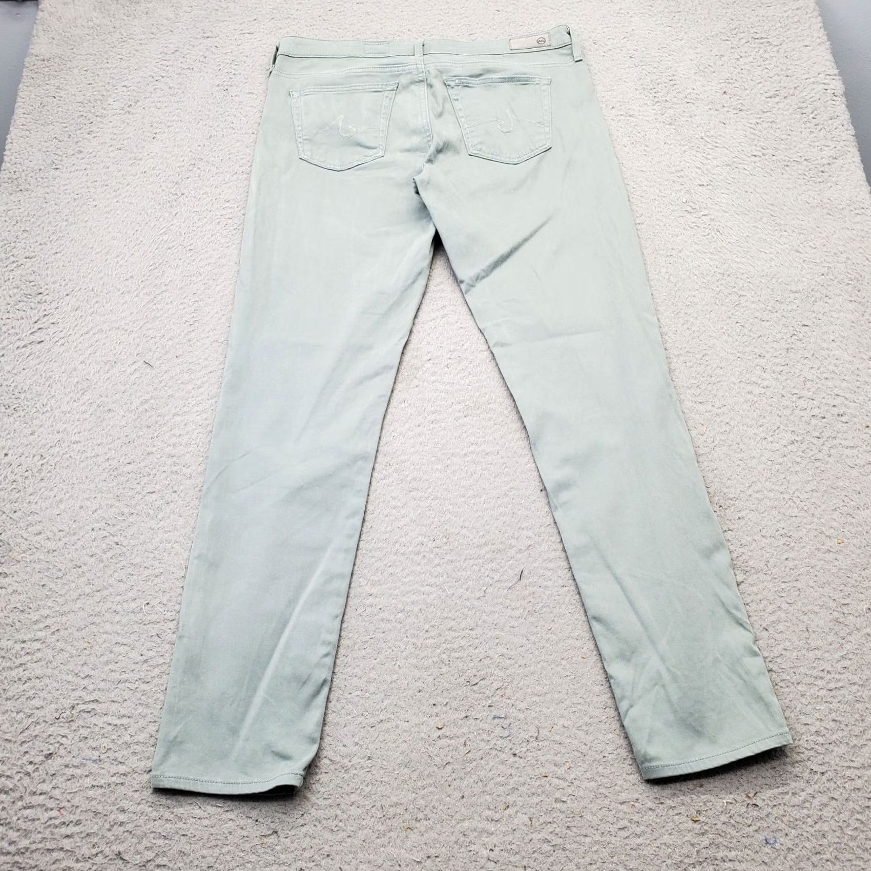 Vintage AG Adriano Goldschmied Pants Women Slim Straight Green 29 5-Pockets Ankle Size 29" - 2 Thumbnail