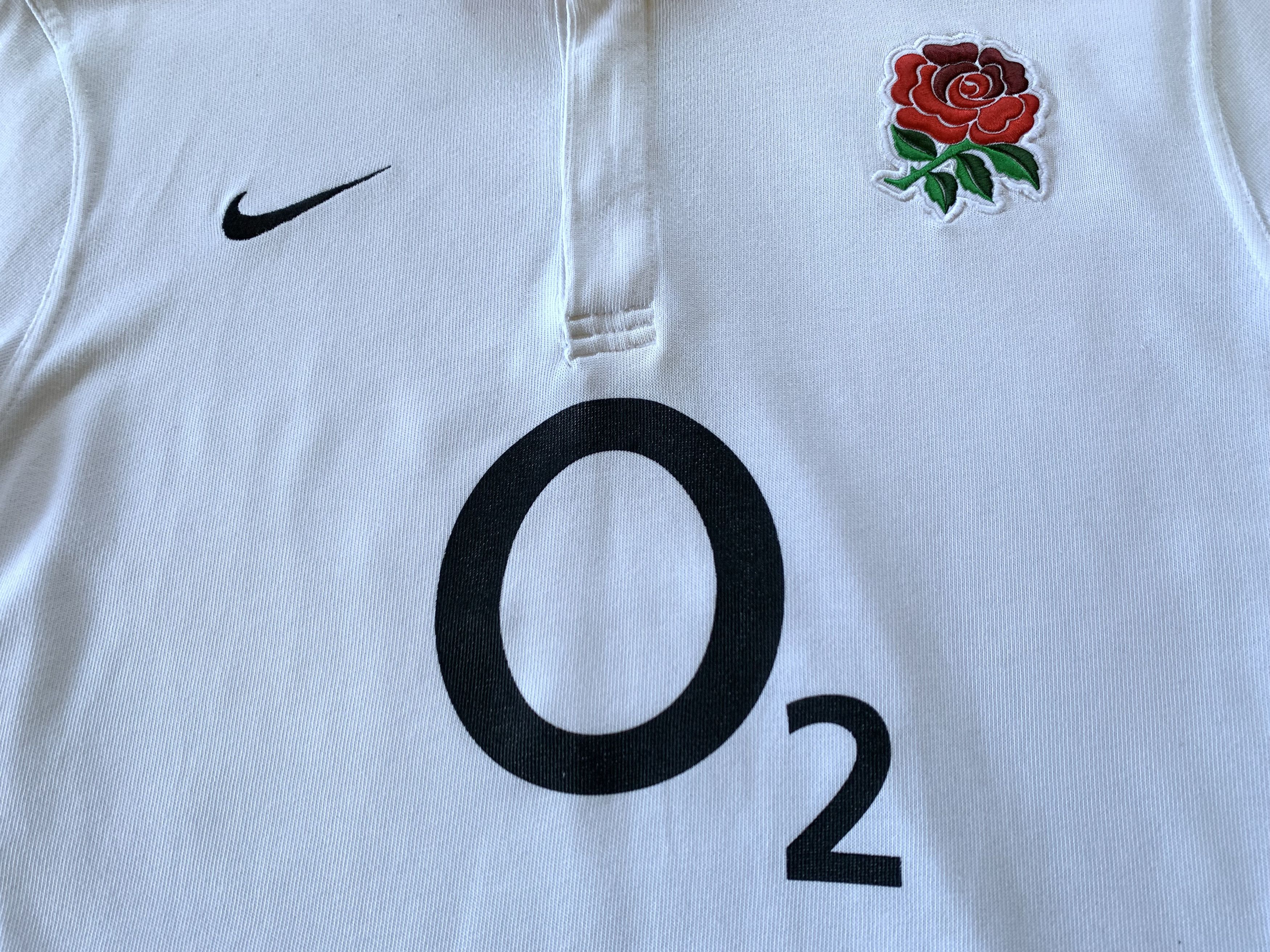Nike × Vintage Nike England O2 Long Sleeve Cotton Rugby Jersey Size US L / EU 52-54 / 3 - 5 Thumbnail