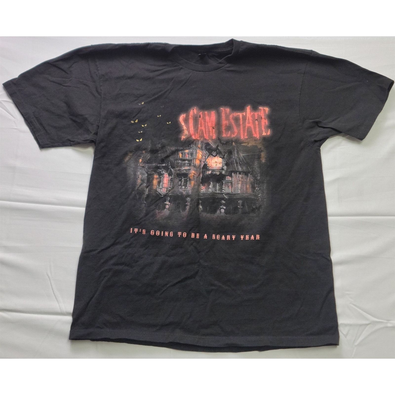 Tultex Vintage "Scam Estate" Men's Black XL T-Shirt Graphic Print Size US XL / EU 56 / 4 - 1 Thumbnail
