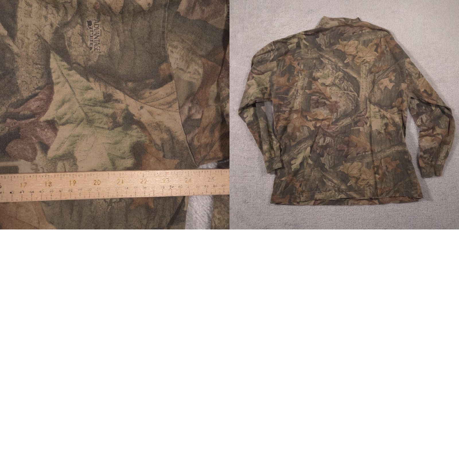 Vintage Duxbak Shirt Mens XL Long Sleeve Mock Neck Tee Hunting Advantage Timber Camo Size US XL / EU 56 / 4 - 9 Thumbnail