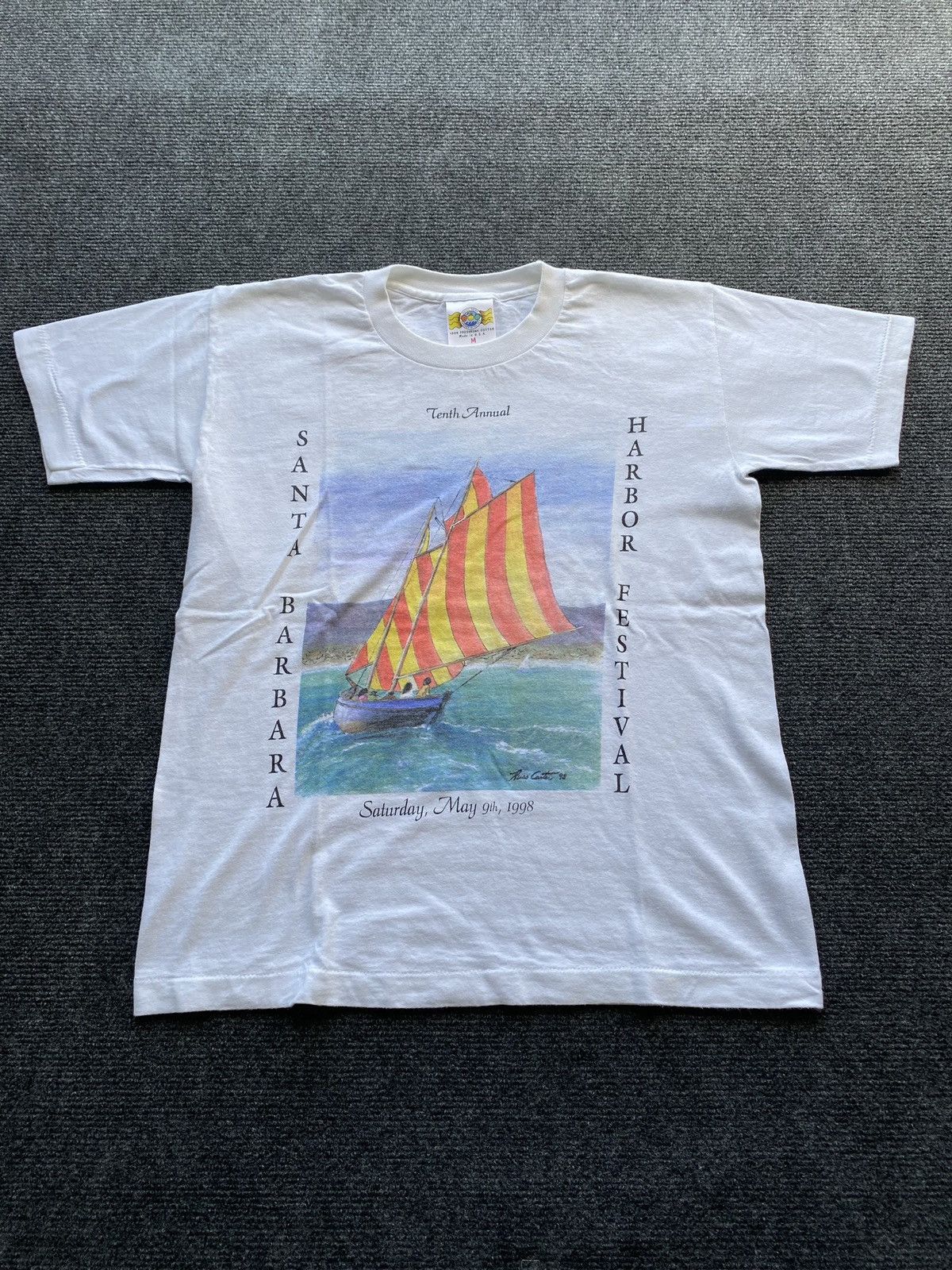 Vintage 🔥1998 Santa Barbara Russ Carter Harbor Festival tee white Size M / US 6-8 / IT 42-44 - 1 Thumbnail