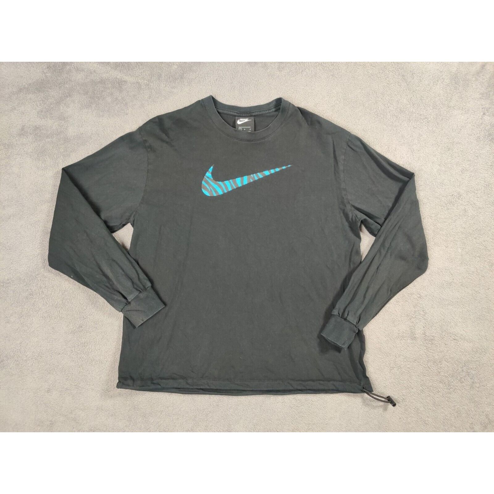 Nike Nike Shirt Adult Mens Large Black Blue Swoosh Logo Long Slee Size US L / EU 52-54 / 3 - 1 Thumbnail