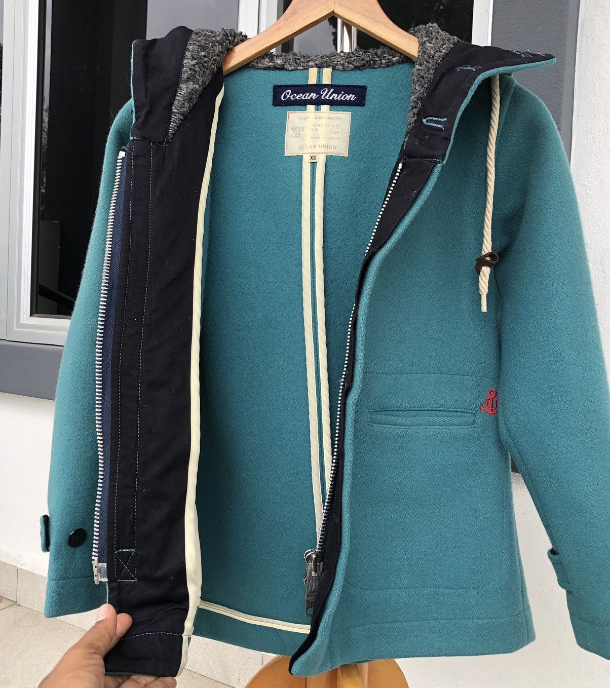 Vintage Ocean Union Work Uniform Wool Hoodie Jacket 🇯🇵