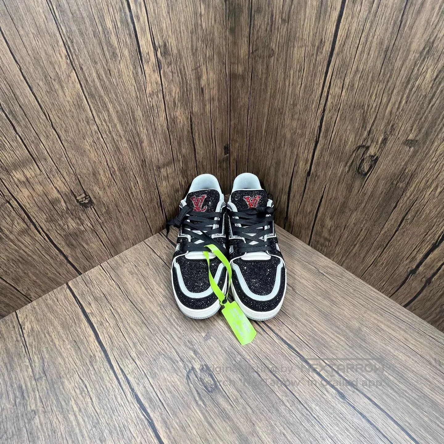 Louis Vuitton LV Trainer Full Diamond Black Sneakers. Size US 10.5 / EU 43-44 - 2 Thumbnail