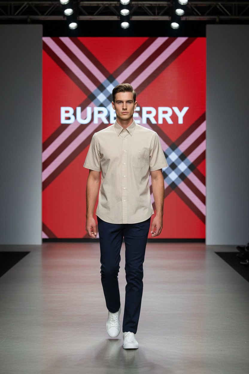 Burberry 🔥 Burberry London beige shirt short sleeve size xl Size US XL / EU 56 / 4 - 2 Thumbnail