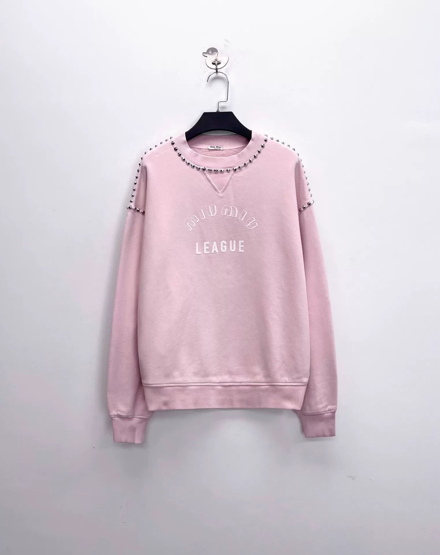 Miu Miu miu miu pink logo embellished sweatshirt Size XS / US 0-2 / IT 36-38 - 1 Thumbnail
