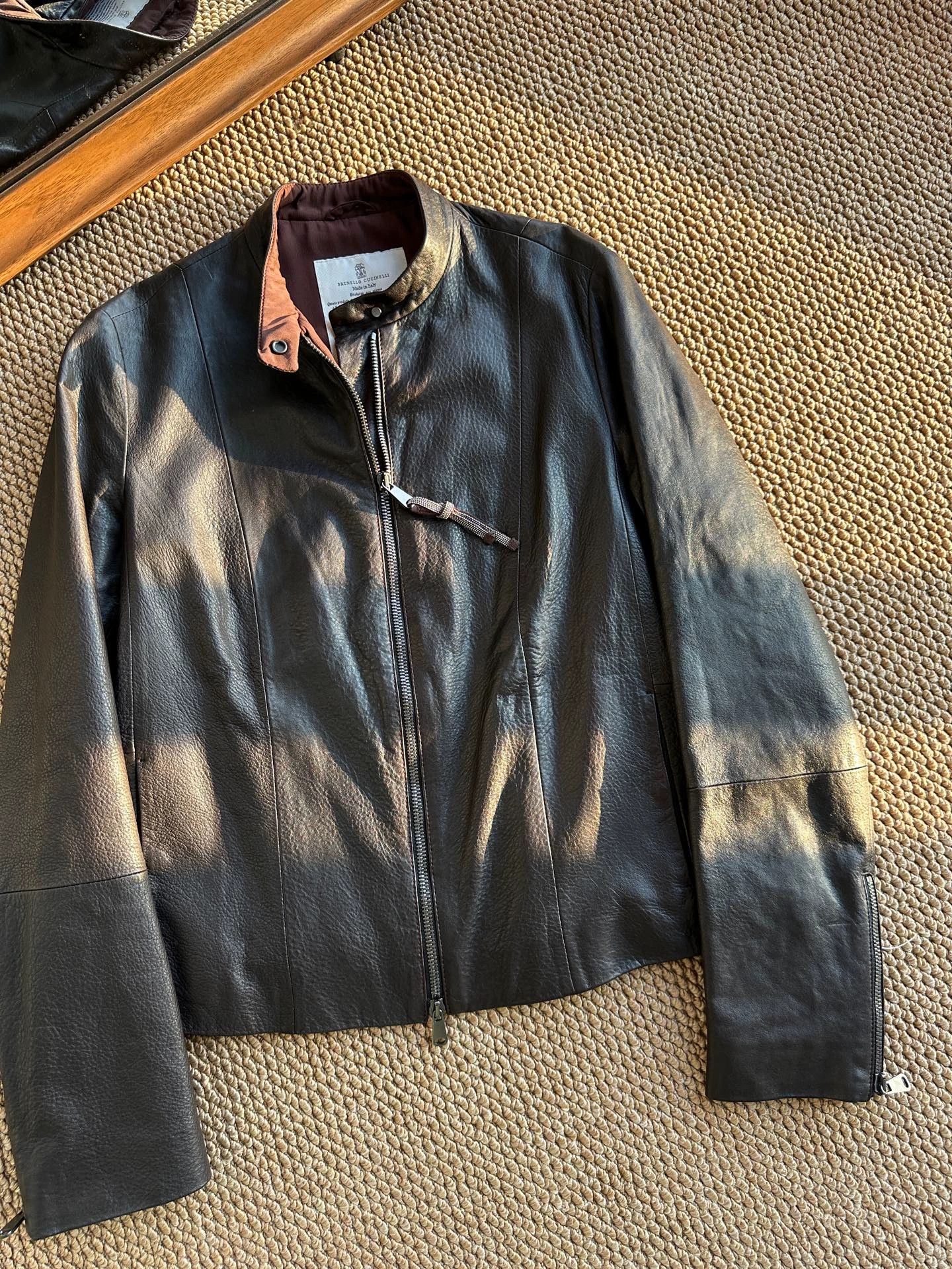 Brunello Cucinelli BC leather fitted short jacket women's black Size S / US 4 / IT 40 - 4 Thumbnail