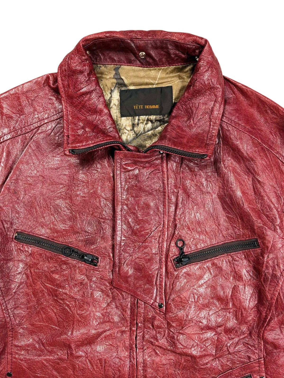 Ekam 2000s Tete Homme - Red Blood Rider Leather Jacket Size US M / EU 48-50 / 2 - 6 Thumbnail
