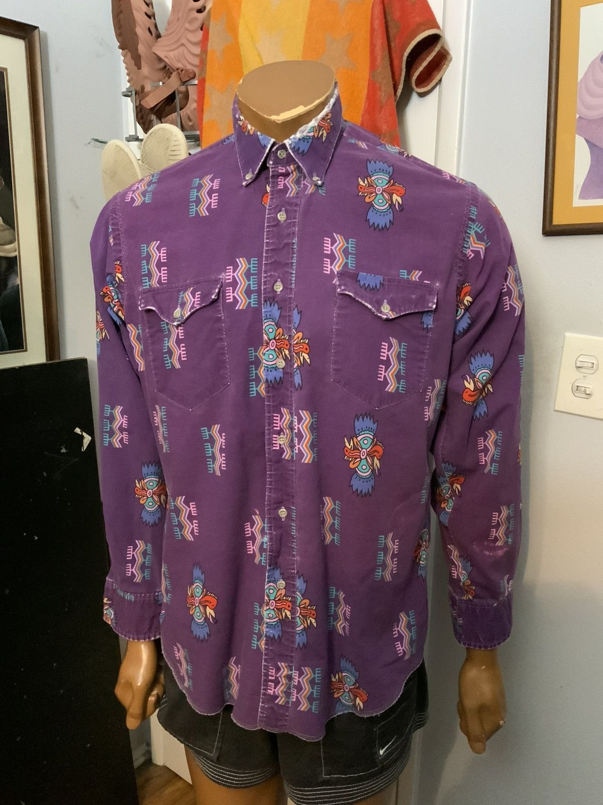 Wrangler Vintage Wrangler Cowboy Cut Rodeo Southwestern Aztec Shirt Size US M / EU 48-50 / 2 - 17 Thumbnail