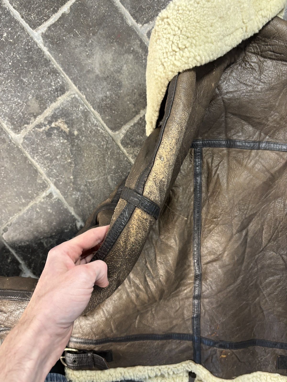 Leather Y2K Shearling Jacket Vintage Bomber Jacket Sheepskin Leather Size US M / EU 48-50 / 2 - 7 Thumbnail