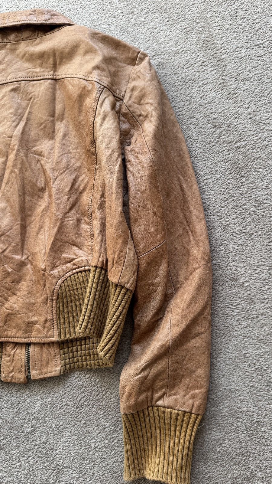 Genuine Leather Y2K Vintage Moto Biker Leather Jacket Gucci Miu Miu style Size XL / US 12-14 / IT 48-50 - 8 Thumbnail