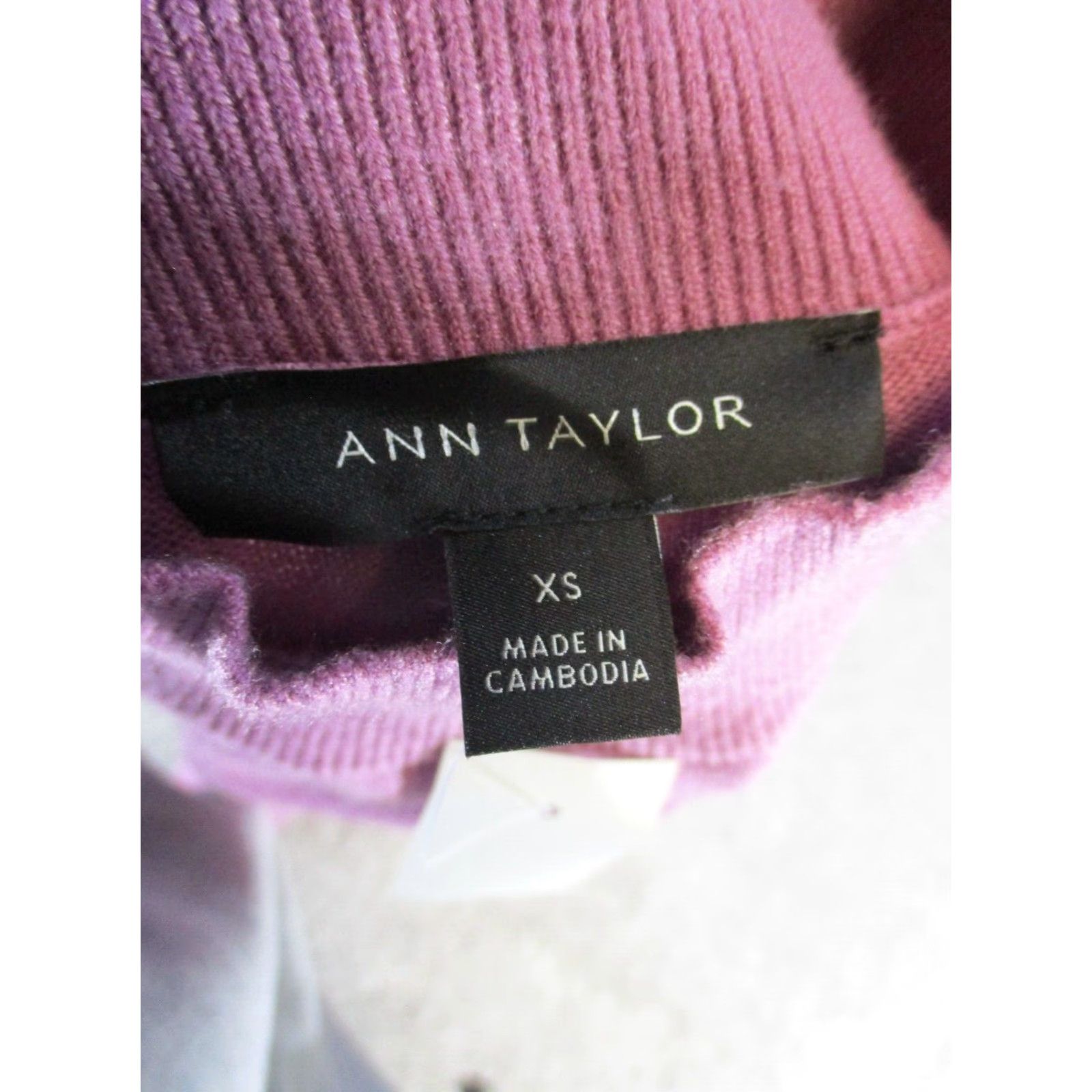 Ann Taylor Ann Taylor Sweater Women XS Purple Knit Mock Neck Pullover Solid Womens Size XS / US 0-2 / IT 36-38 - 3 Thumbnail