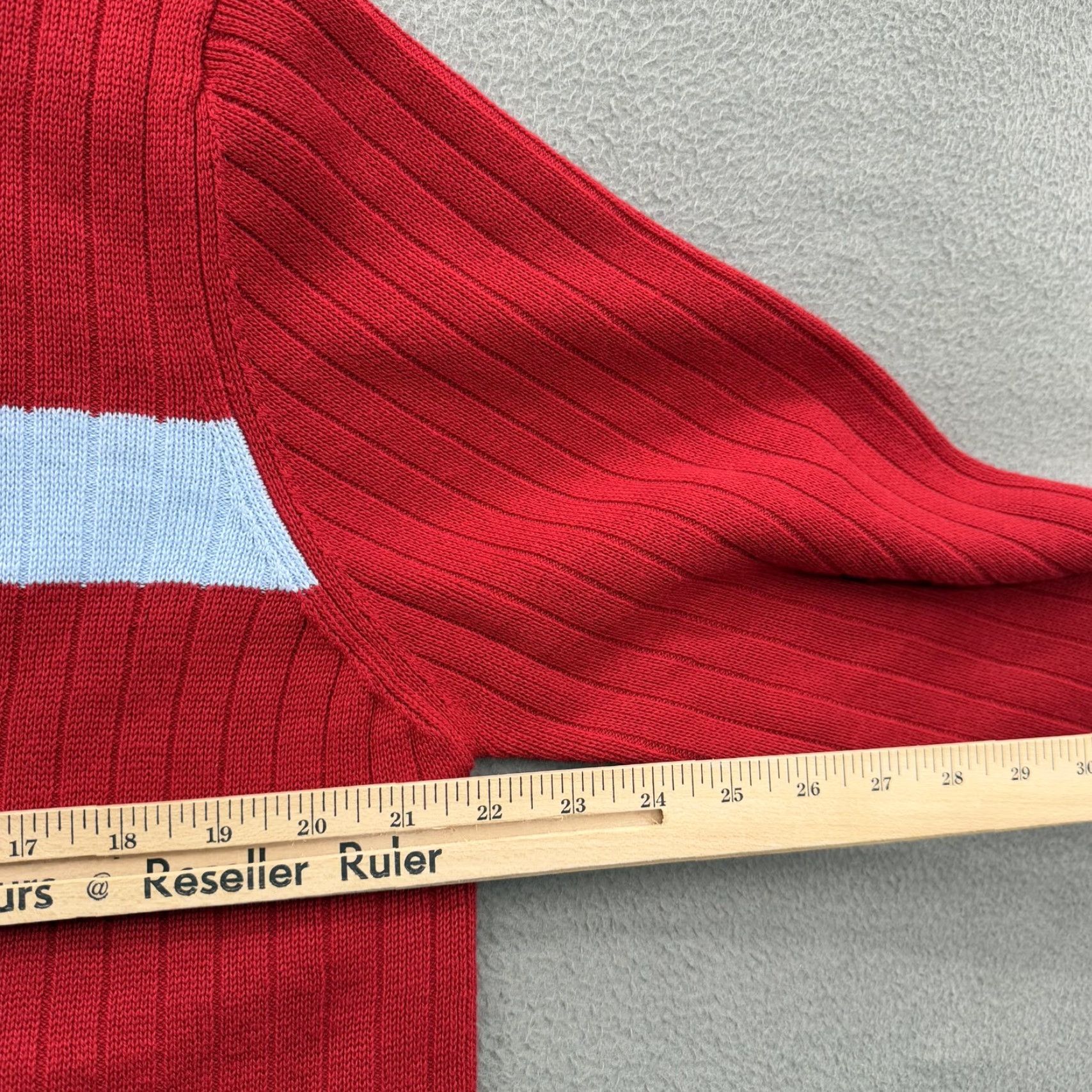 Abercrombie & Fitch VINTAGE Abercrombie & Fitch Sweater Mens XL Red Mock Neck Ribbed Stripe Long Sleeve Y2K Size US XL / EU 56 / 4 - 4 Thumbnail