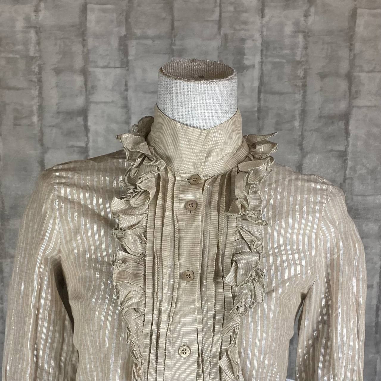 Just Cavalli ARCHIVE Just Cavalli Button Up Ruffled Blouse Size S / US 4 / IT 40 - 2 Thumbnail