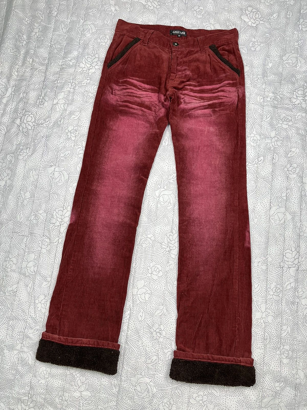 LOWBOX Distressed Corduroy Pants Lowbox Japanese Brand Size US 30 / EU 46 - 1 Thumbnail