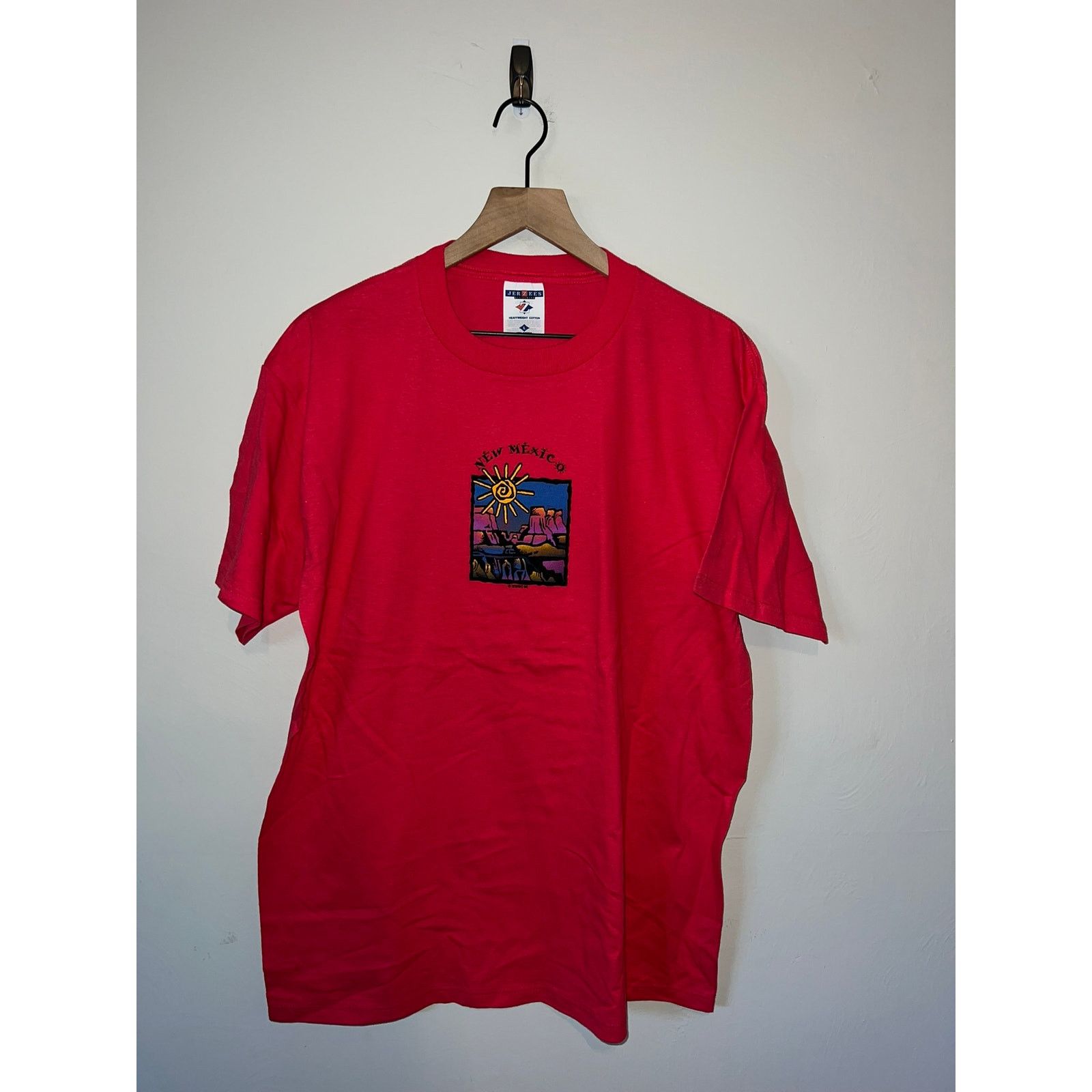 Jerzees Vintage New Mexico Desert Shirt Art Red Tee VTG 90s Large Size US L / EU 52-54 / 3 - 1 Thumbnail