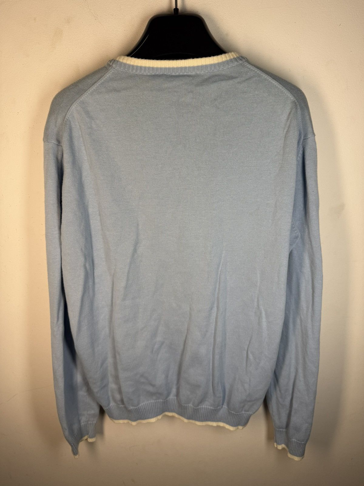Yves Saint Laurent Blue YSL Sweater Knit Light Big Logo Size US M / EU 48-50 / 2 - 11 Thumbnail