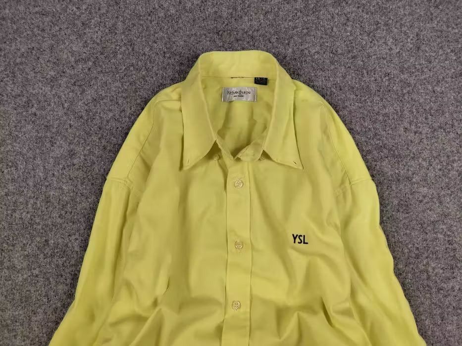 Yves Saint Laurent Rare Vintage Yves saint laurent Logo neon Buttons Shirt Size US XL / EU 56 / 4 - 4 Thumbnail