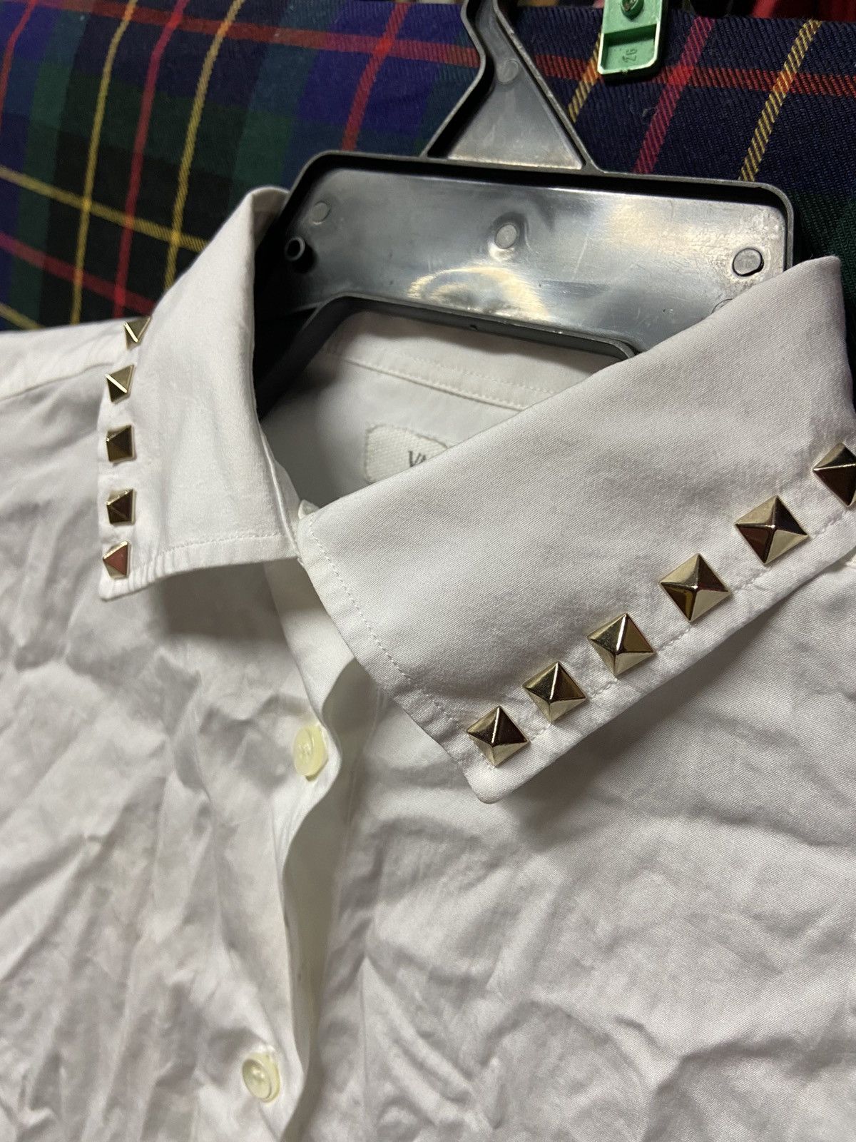 Valentino Rare seditionaries Valentino Spike Collar White Shirt Size XS / US 0-2 / IT 36-38 - 4 Thumbnail