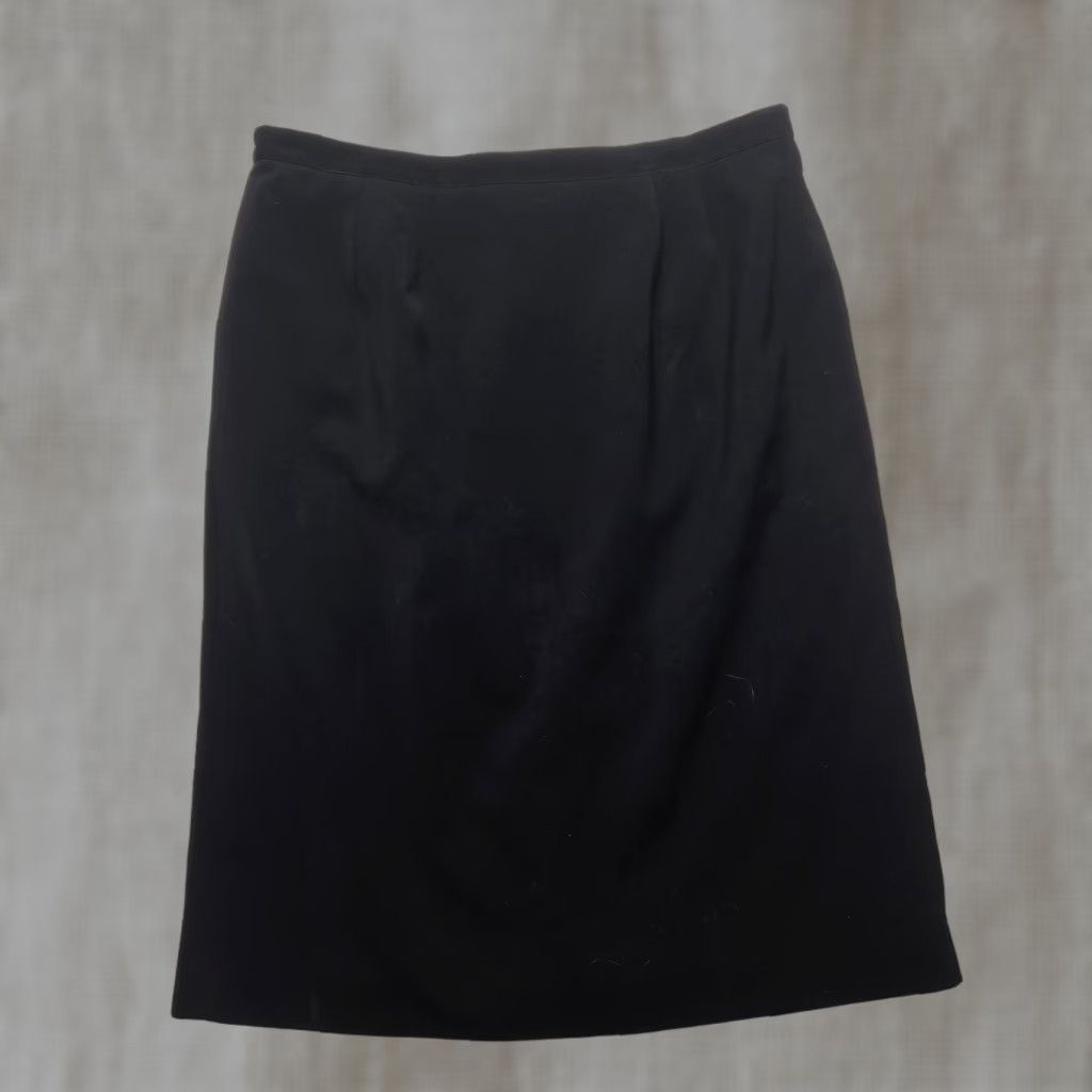 Vintage Le Suit Black Formal Skirt Women 14 Polyester Solid Office Work Dress Skirt 14 Women Size 36" / US 14 / IT 50 - 1 Thumbnail