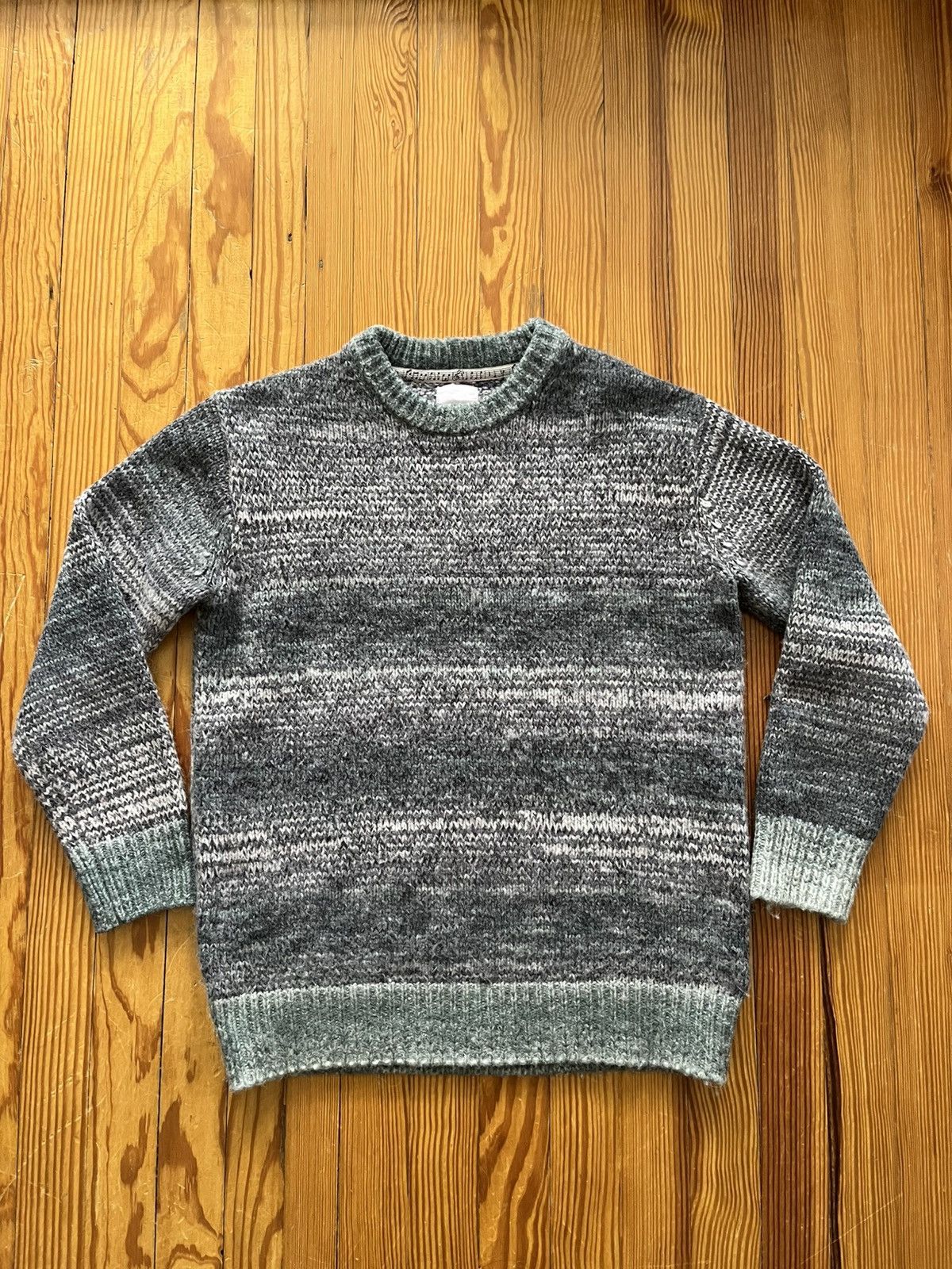 Number (N)ine Number Nine Melanged Distressed Knit Sweater Oversized Grey Size US M / EU 48-50 / 2 - 1 Thumbnail