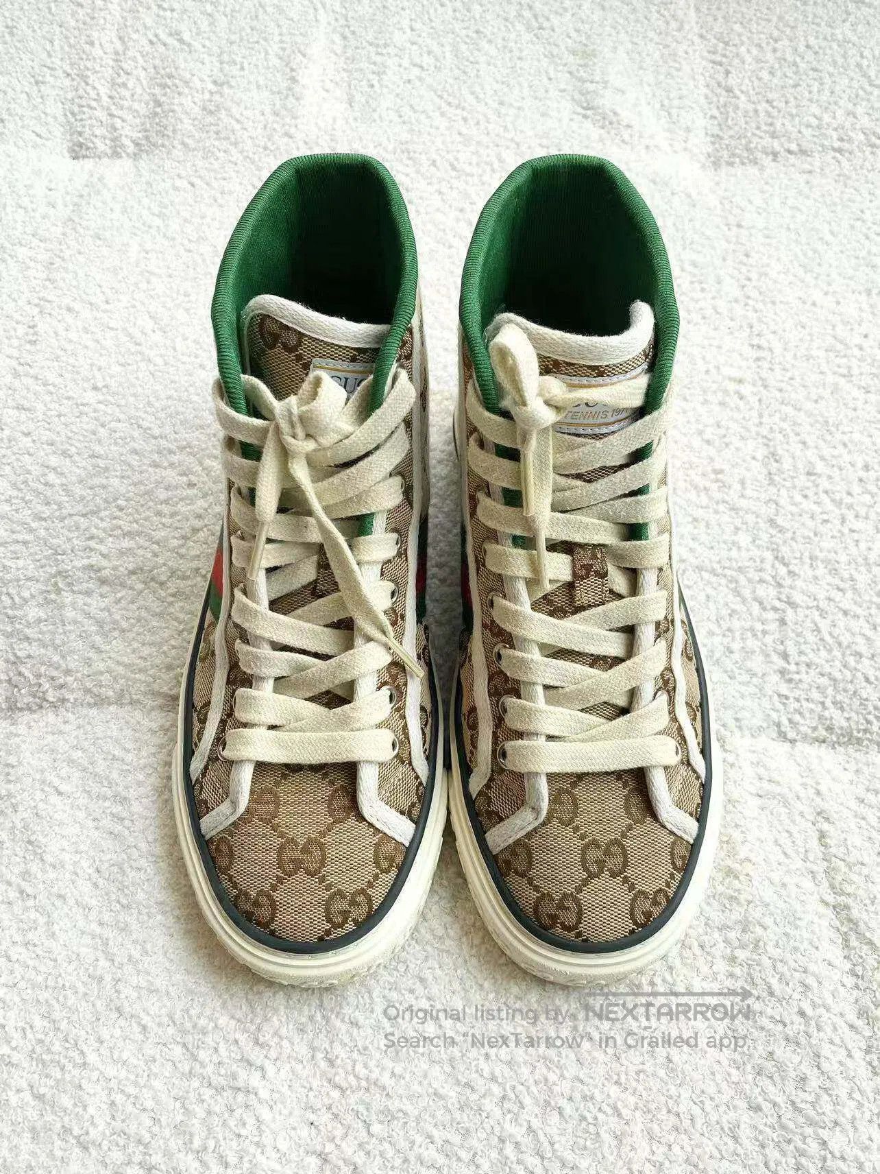 Gucci Guicci Presbyon full of logo classic high-top canvas shoes Size US 5.5 / IT 35.5 - 2 Thumbnail