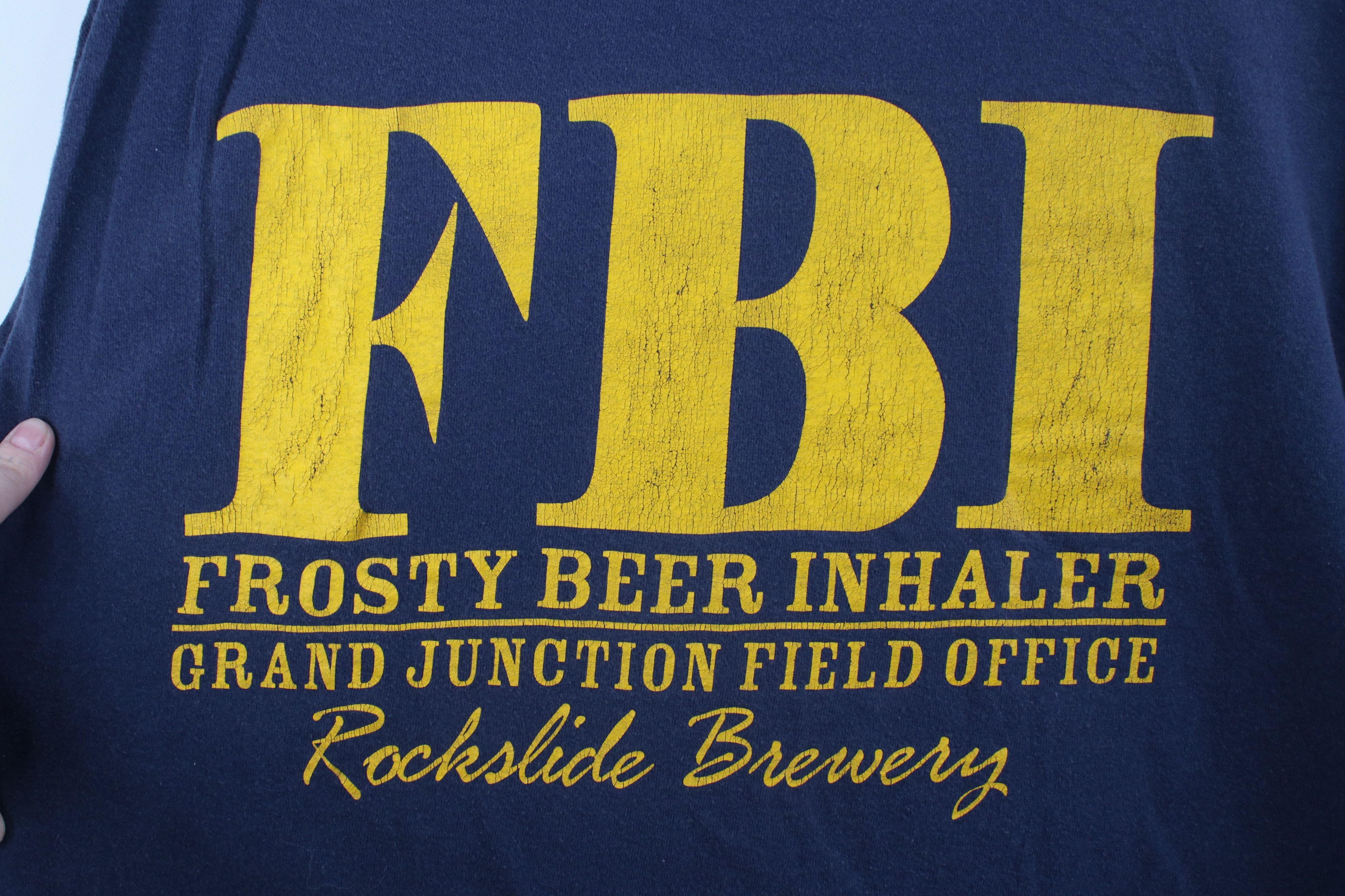 Vintage Vintage 90s Frosty Beer Inhaler Rockslide Brewery T-Shirt Size US L / EU 52-54 / 3 - 10 Thumbnail
