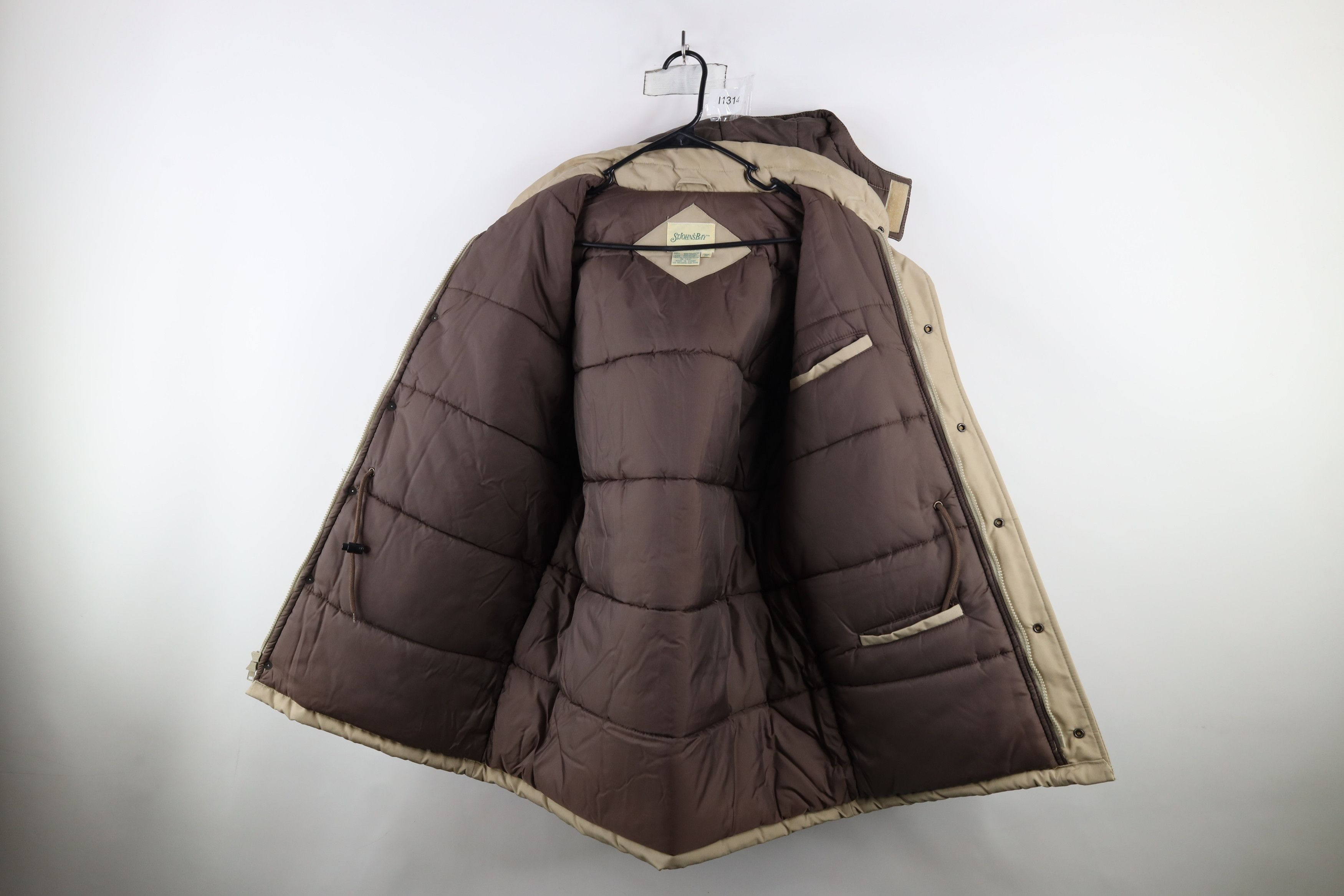 Vintage Vintage 90s Streetwear Hooded Puffer Parka Jacket Tan Size US M / EU 48-50 / 2 - 11 Thumbnail