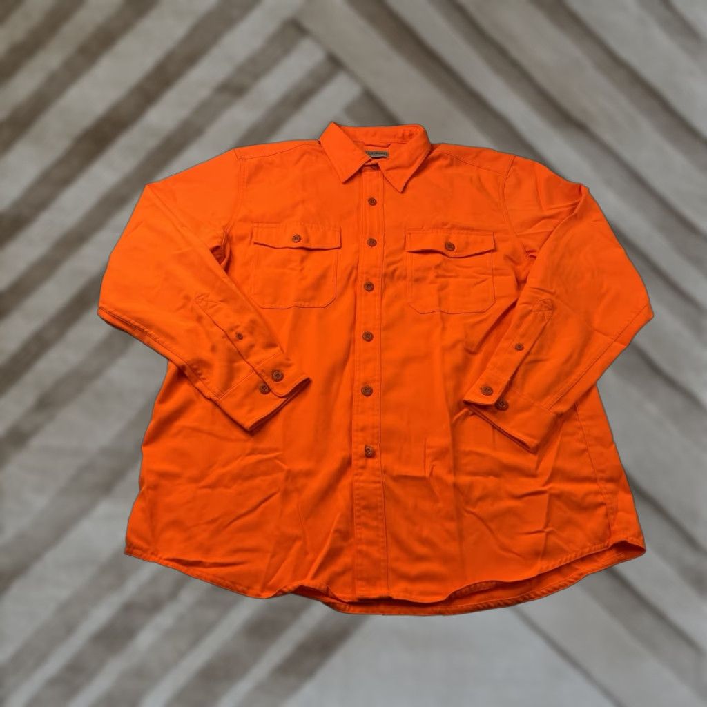 Vintage L.L. Bean Shirt Mens L Orange Long Sleeve Button-Up Outdoor Classic Size US L / EU 52-54 / 3 - 1 Thumbnail