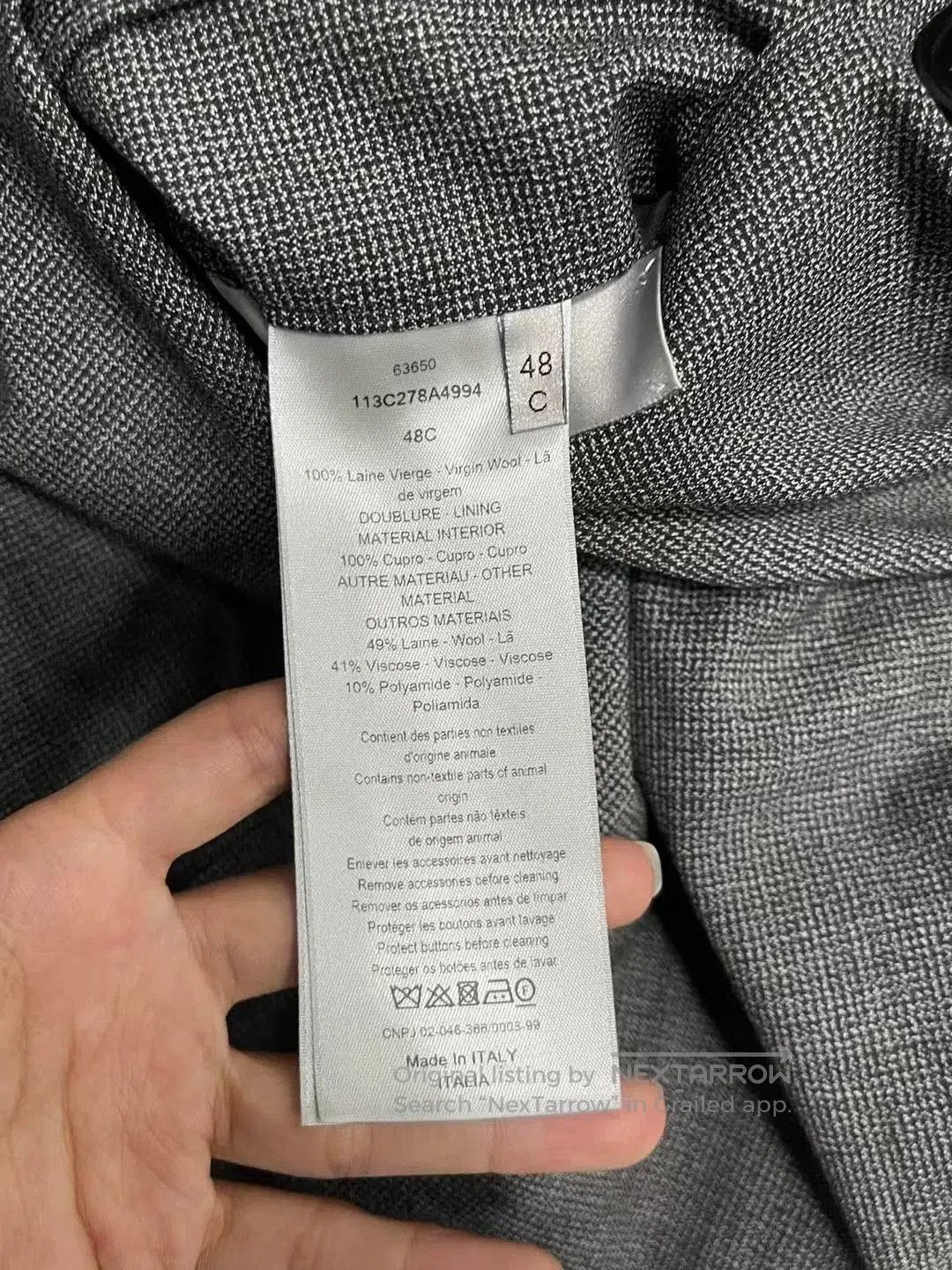 Dior dior gray tailored suit jacket size 48. Size US L / EU 52-54 / 3 - 7 Thumbnail