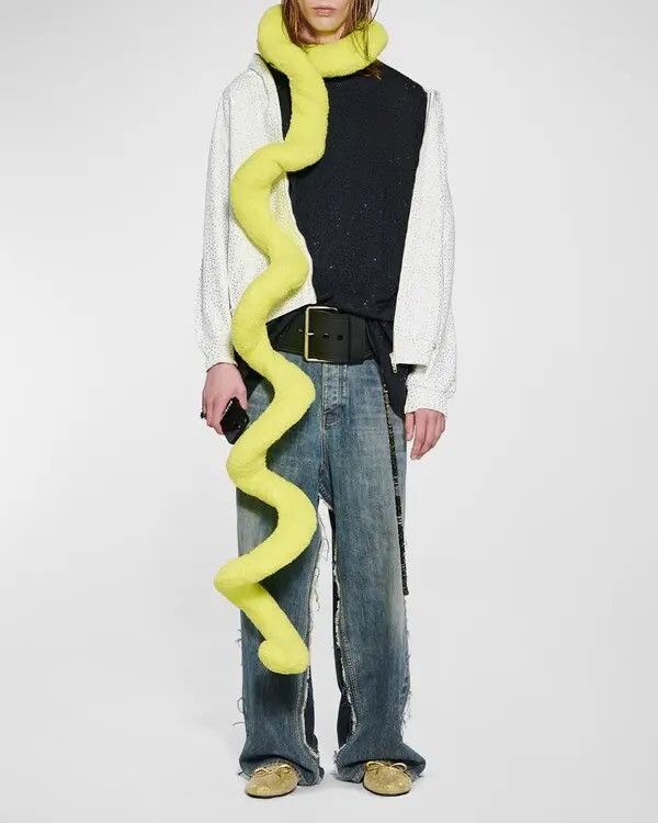 Balenciaga Balenciaga FW23 Runway "Wire Spiral Scarf" (Neon Yellow) Size ONE SIZE - 10 Thumbnail