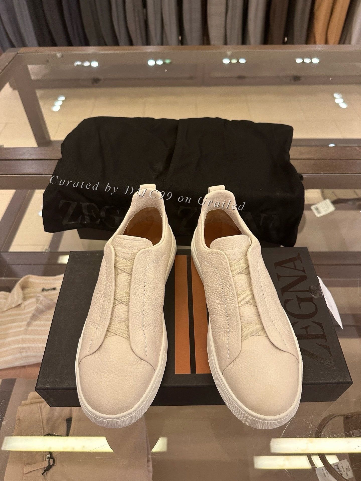 Ermenegildo Zegna Zegna Men's White Leather Sneakers Size US 6 / EU 39 - 1 Thumbnail