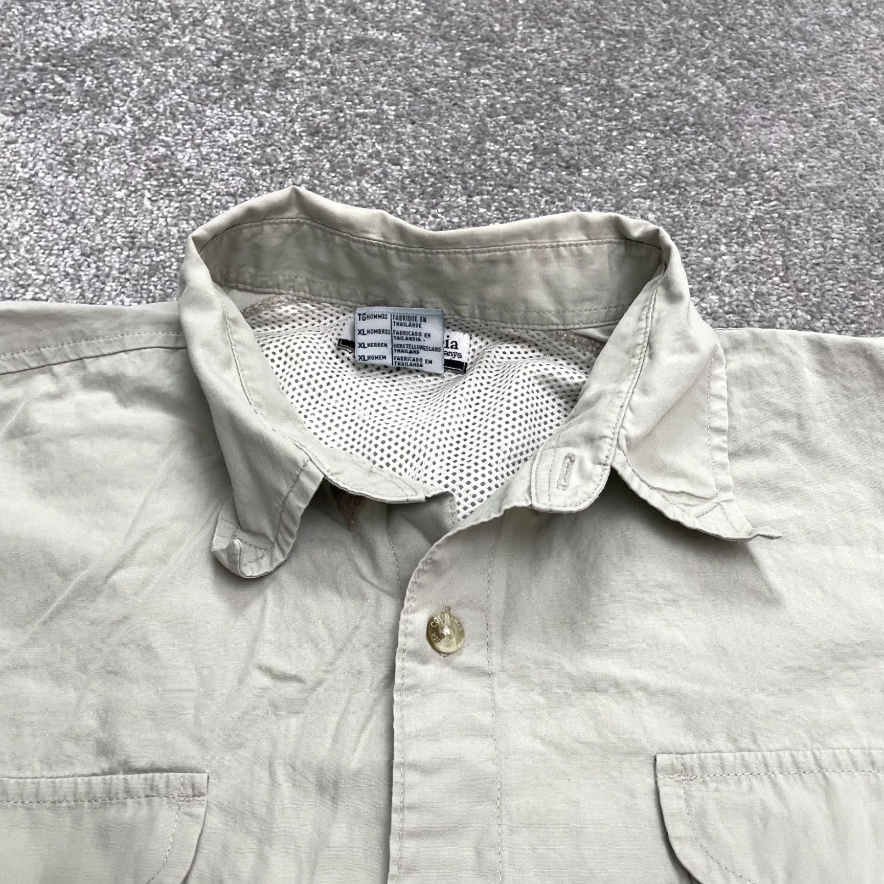 Vintage Columbia Bonehead PFG Shirt Mens XL Beige Short Sleeve Cotton Casual Fishing Shirt Size US XL / EU 56 / 4 - 3 Thumbnail