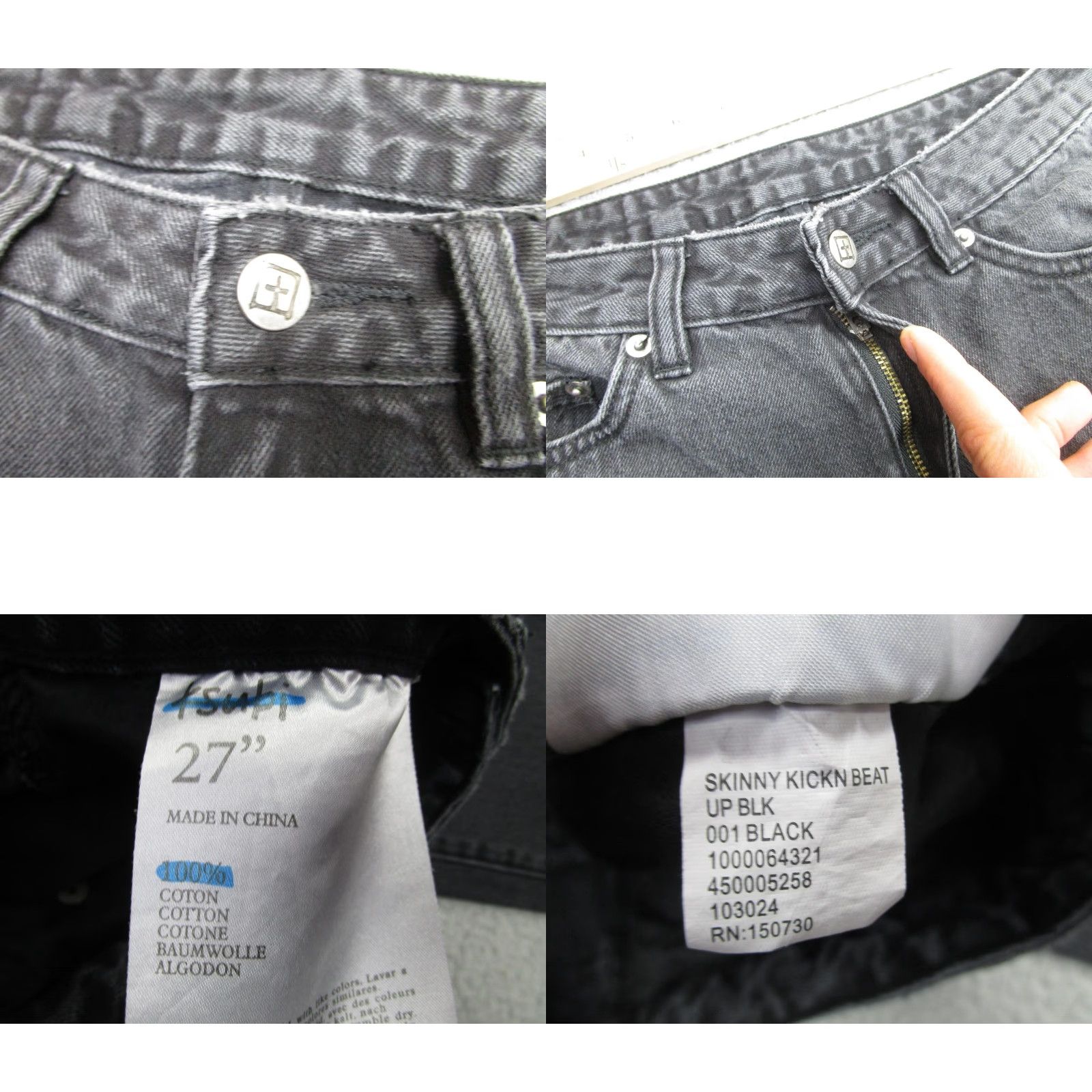 Ksubi Ksubi Jeans Womens 27 Black Skinny Kickn Beat Up Bootcut Distressed Denim Goth Size 27" / US 4 / IT 40 - 9 Thumbnail