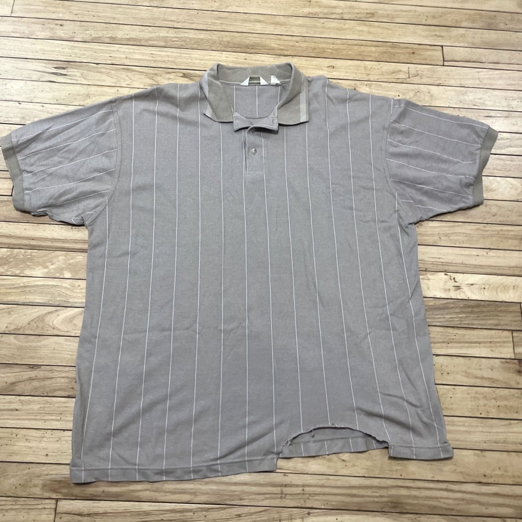 Arrow VINTAGE TOURNAMENT ARROW Polo Shirt 2XL Men Brown Stripe Casual Short Sleeve Shirt Men Brown Stripe Polo Size US XXL / EU 58 / 5 - 2 Thumbnail