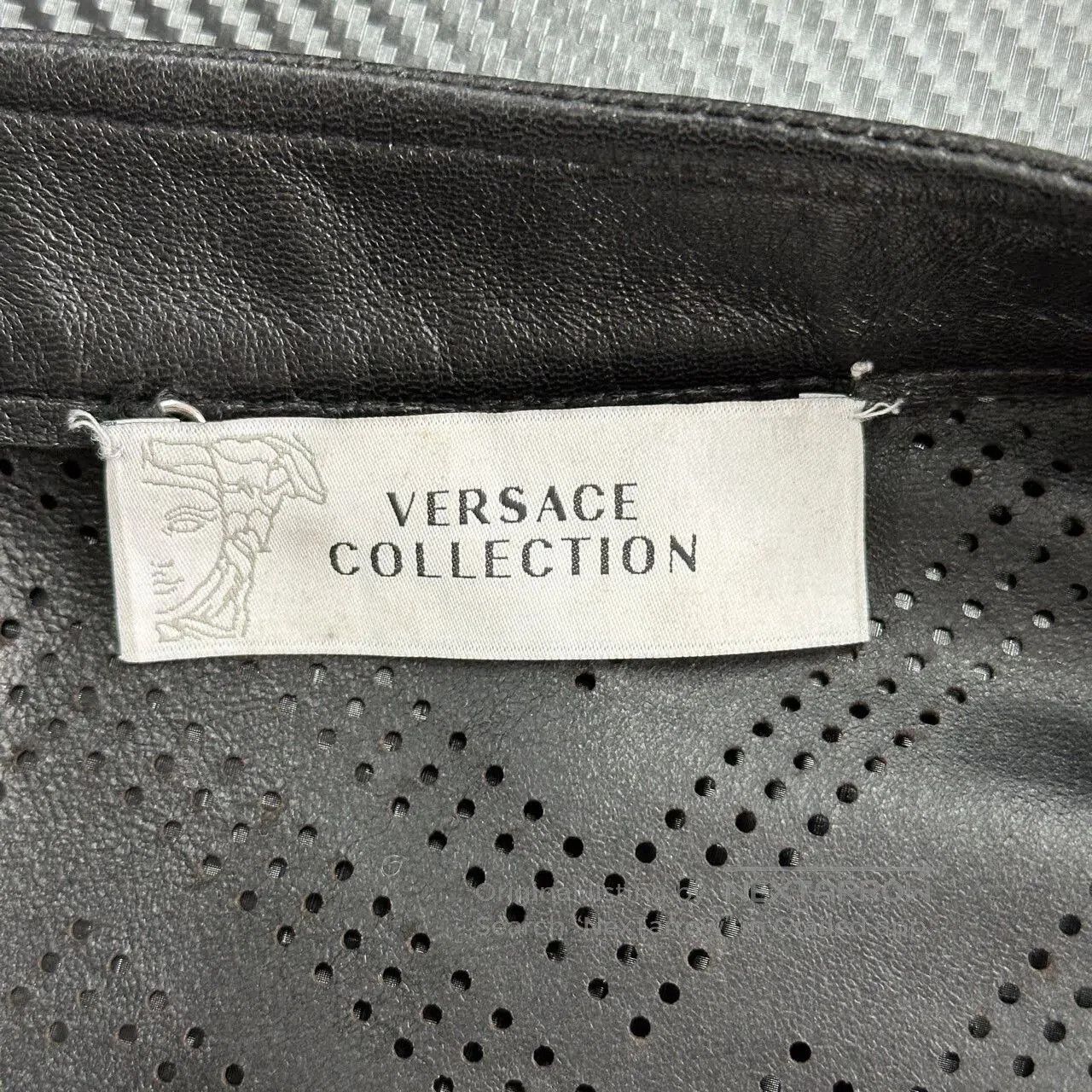 Versace Versace Black Perforated Leather Jacket Size 46. Size US S / EU 44-46 / 1 - 3 Thumbnail