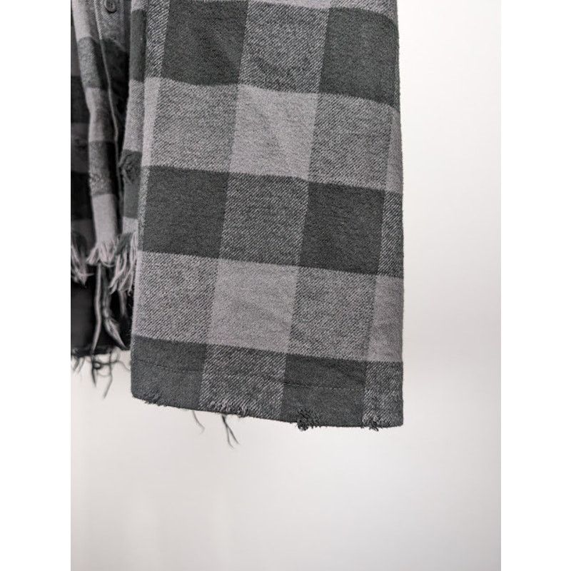 Balenciaga o1rshd1 Buffalo Check Flannel Shirt in Black/Grey 3 Size US L / EU 52-54 / 3 - 8 Thumbnail