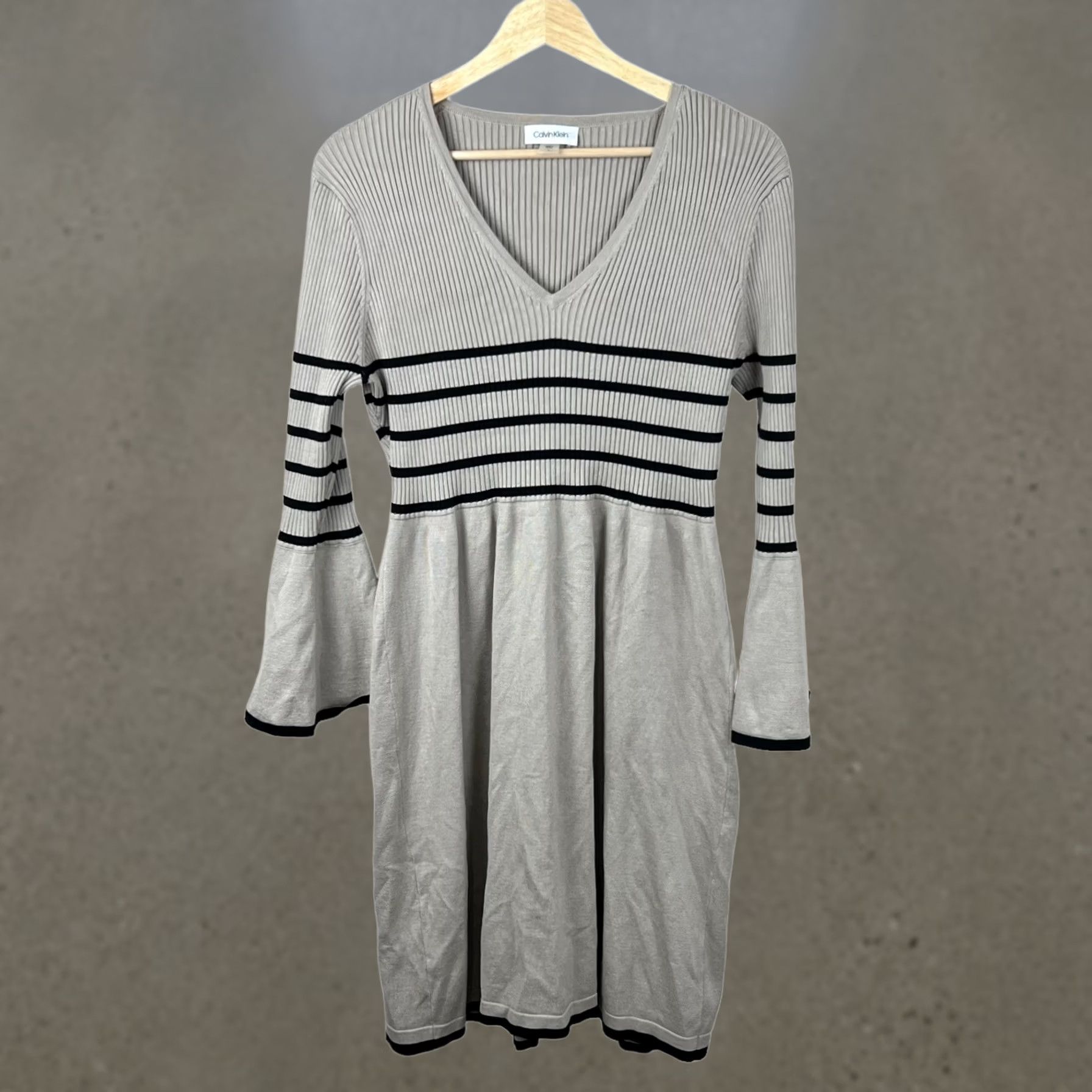 grey calvin klein sweater dress CK Cozy Sweater Dress Cowl Neck Fit & Flare, Brand:
